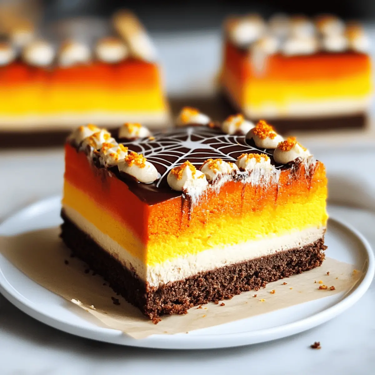 Candy Corn Cheesecake Bars
