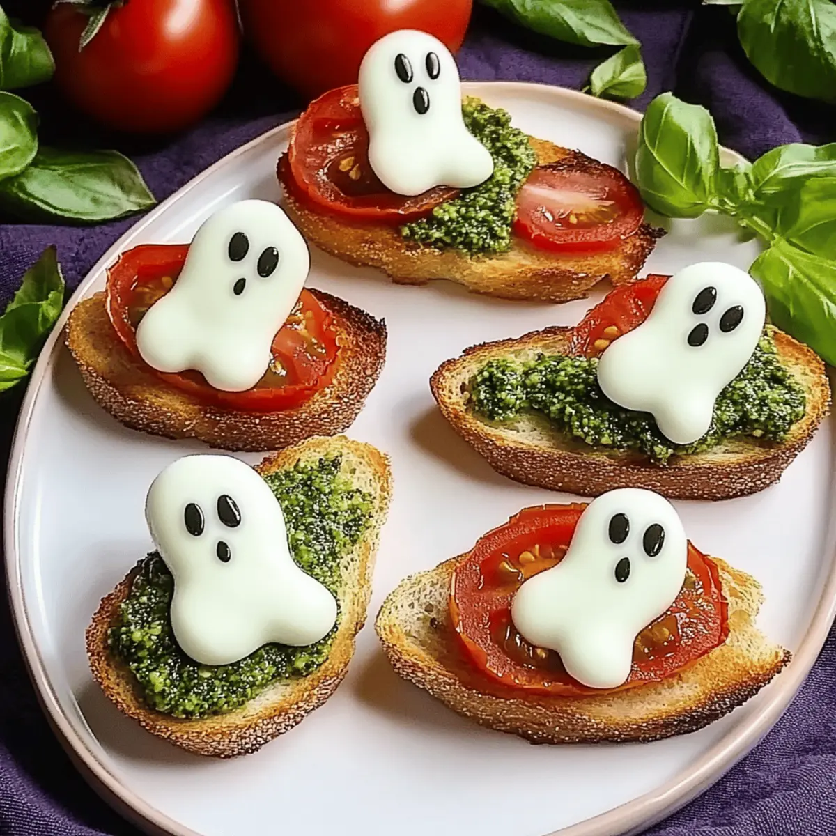 Caprese Crostini Ghosts