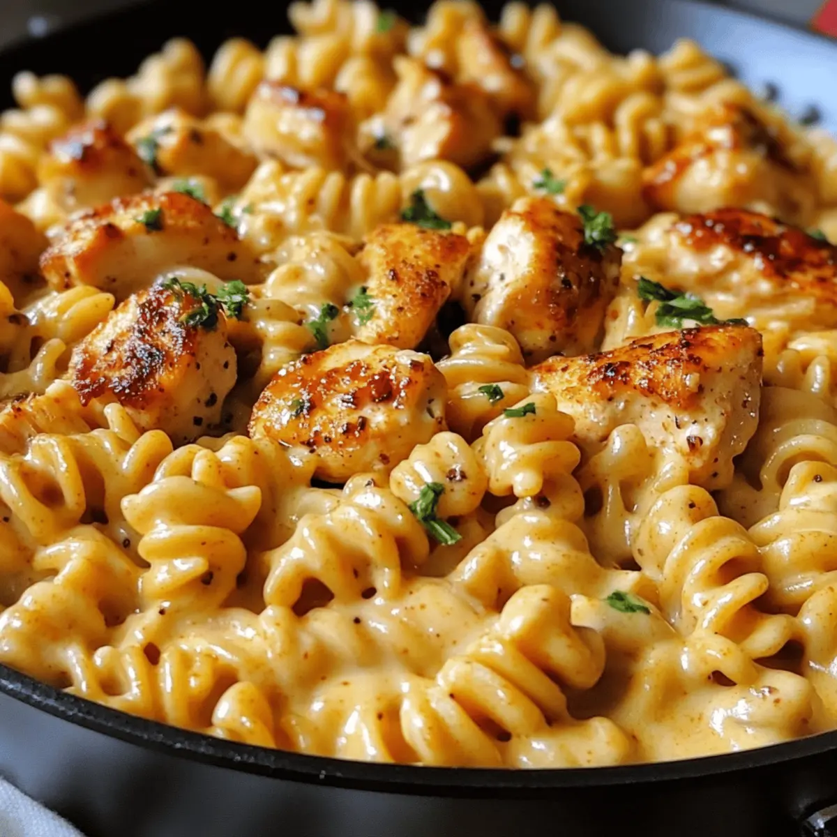Cheesy Cajun Garlic Chicken Rotini Skillet