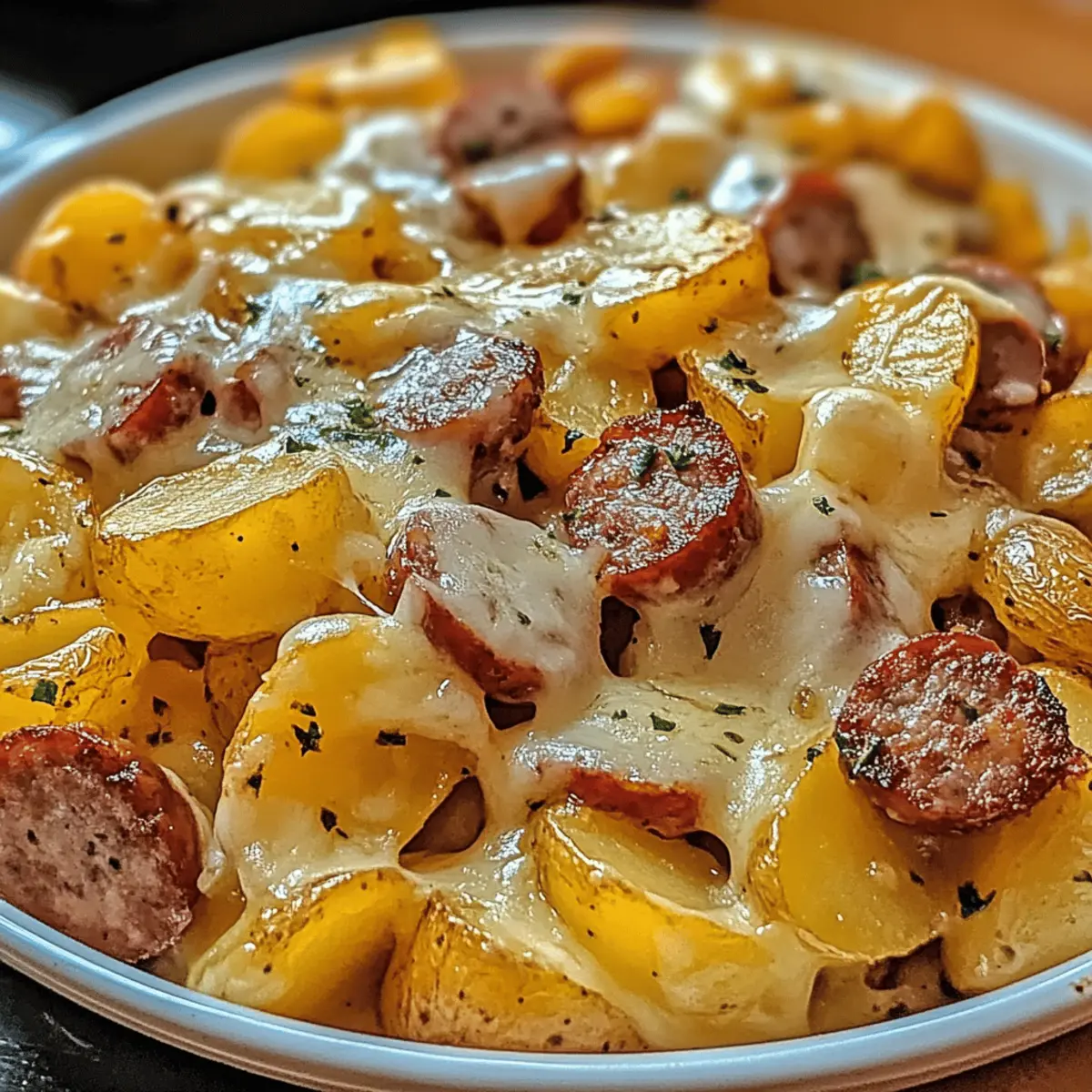 Cheesy Ranch Potatoes and Smoked Sausage