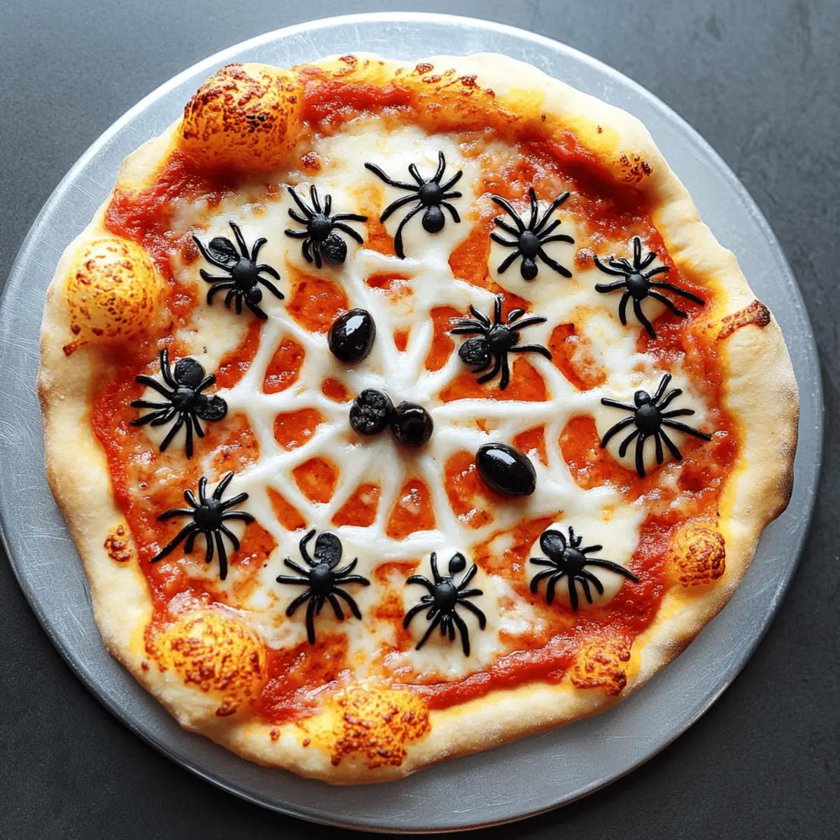 Creepy Halloween Spider Web Pizza