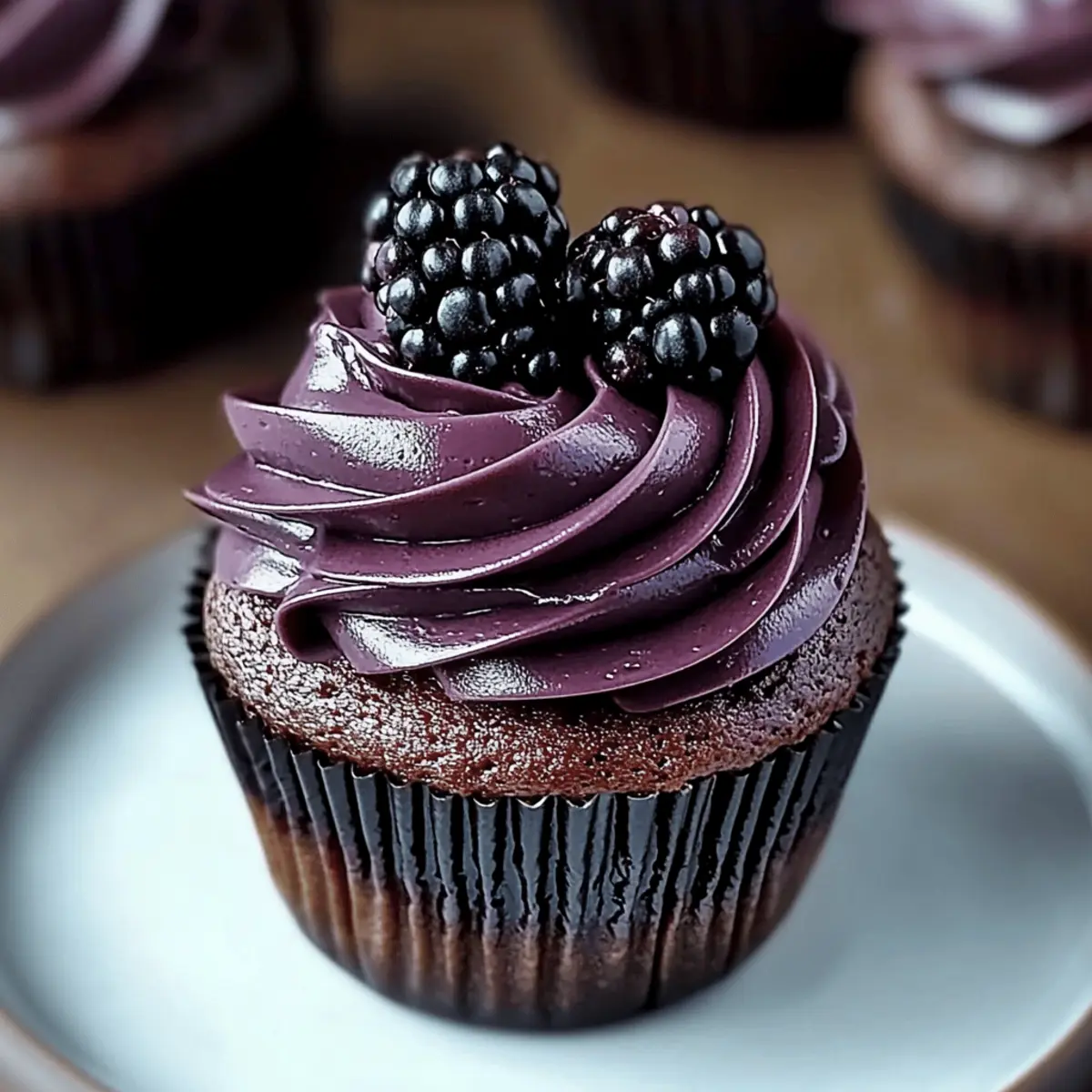 Dark Chocolate Blackberry Cupcakes
