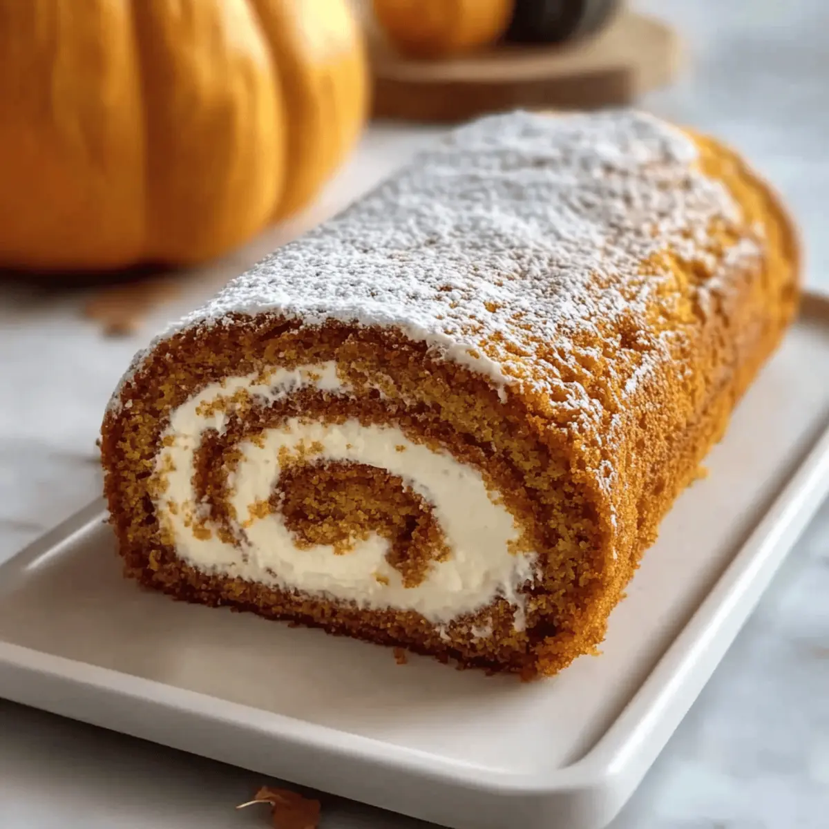 Fall Pumpkin Spice Roll Cake