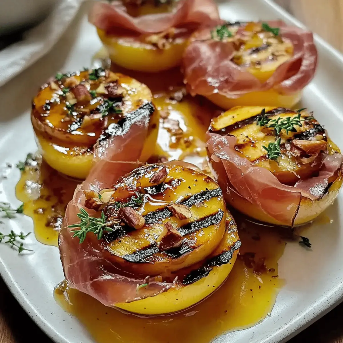 Grilled Apples with Prosciutto and Honey