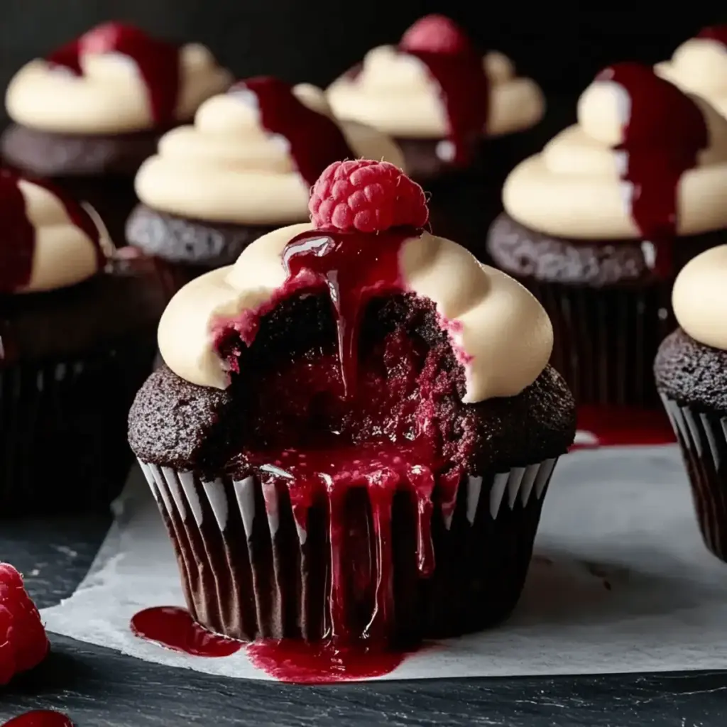 Halloween Vampire Bite Cupcakes