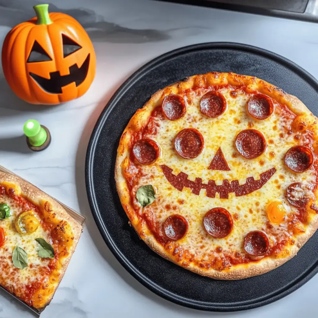Jack-O-Lantern Halloween Pizza
