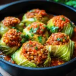 Lentil and Rice Stuffed Cabbage Rolls