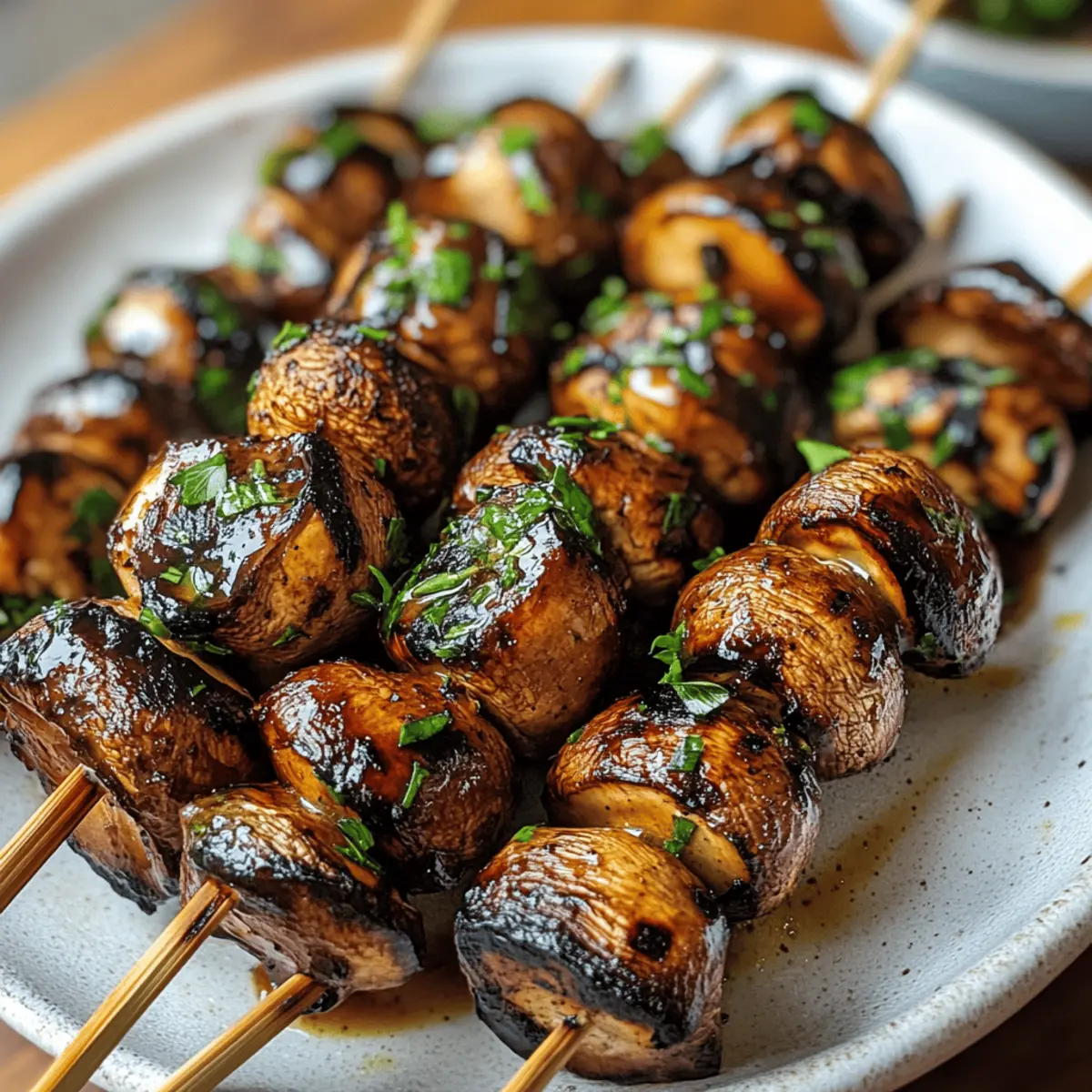 Marinated Grilled Mushroom Skewers