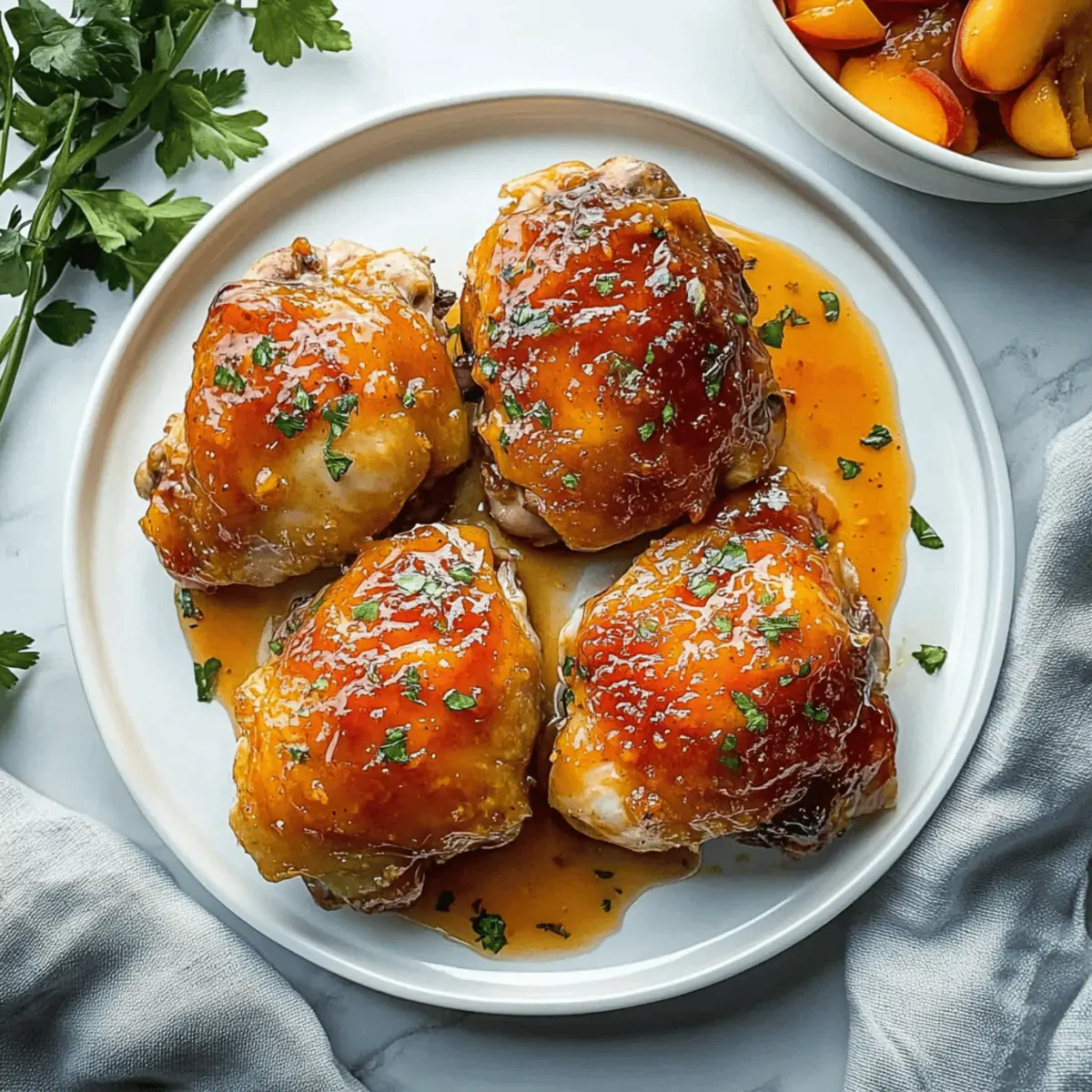 Peach Glazed Chicken Thighs