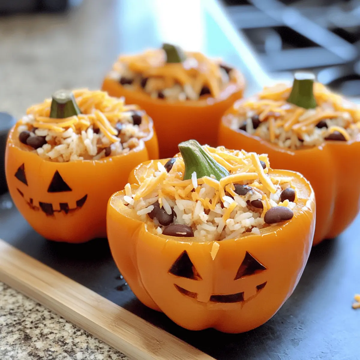 SHREDDED CHICKEN & RICE STUFFED PEPPERS