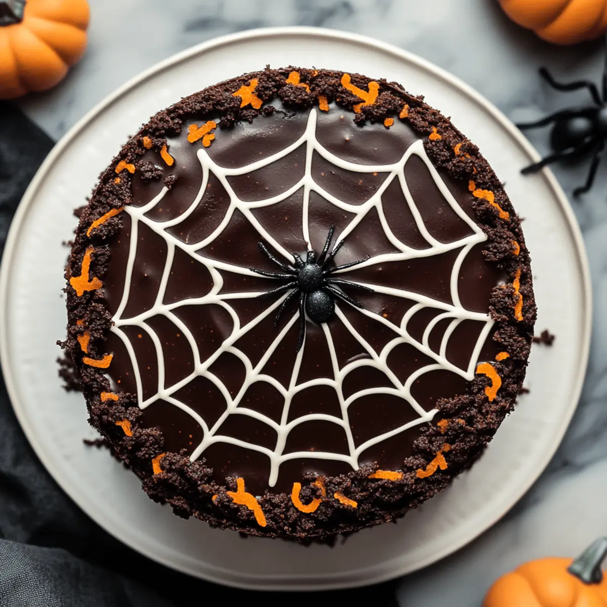 Spiderweb Chocolate Cake