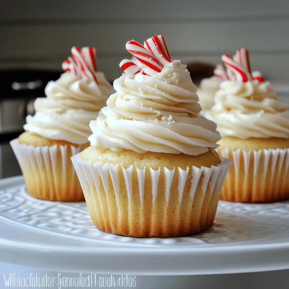 White Chocolate Peppermint Mousse Cupcakes