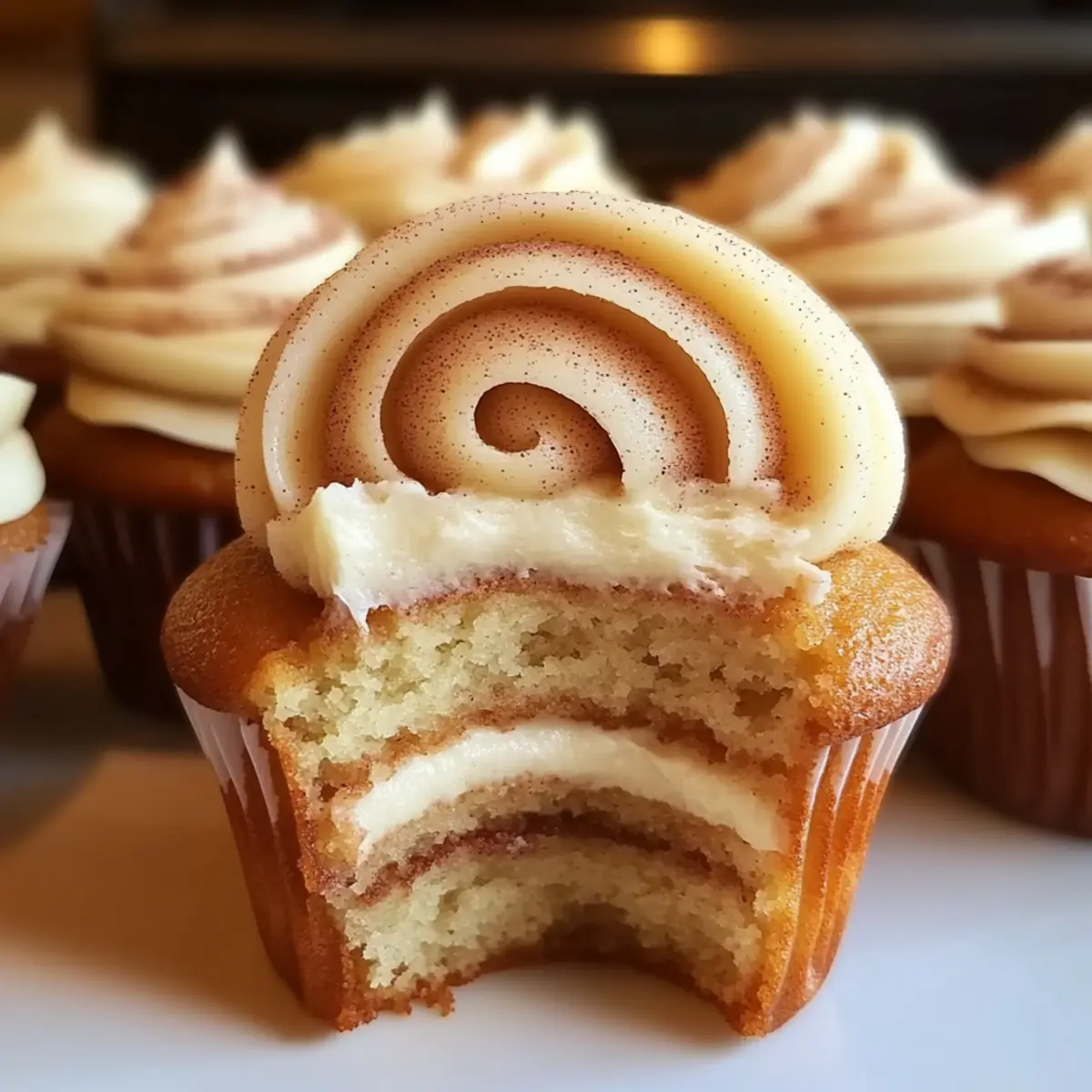 Cinnamon Roll Cupcakes With Swirl Frosting