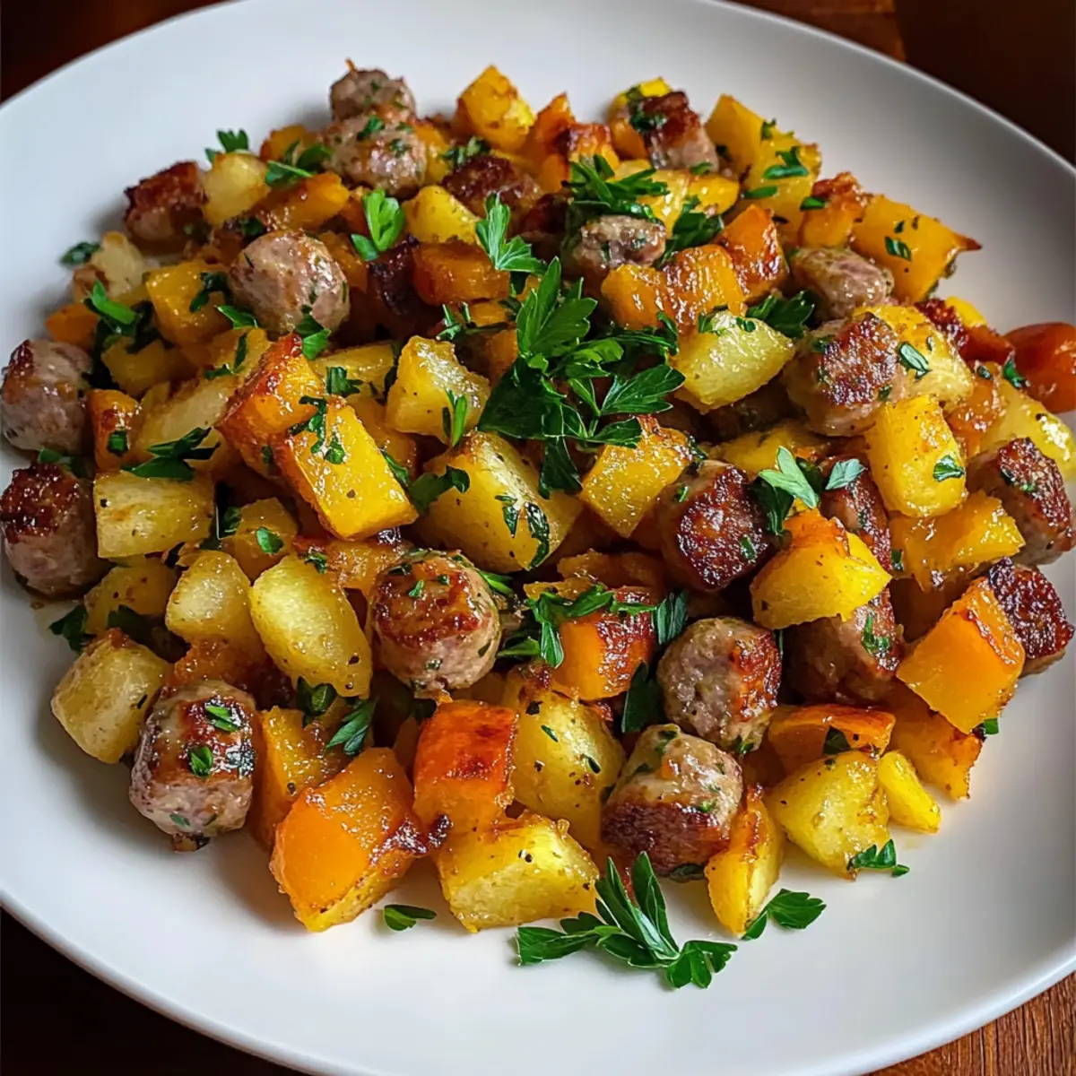 Butternut Squash and Apple Hash with Sausage