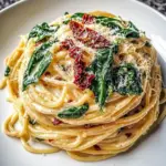Spaghetti & Spinach with Sun-Dried Tomato Cream Sauce