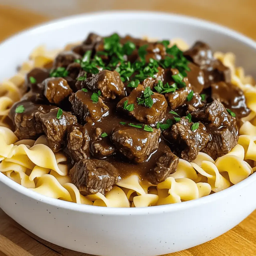 Beef Tips and Noodles