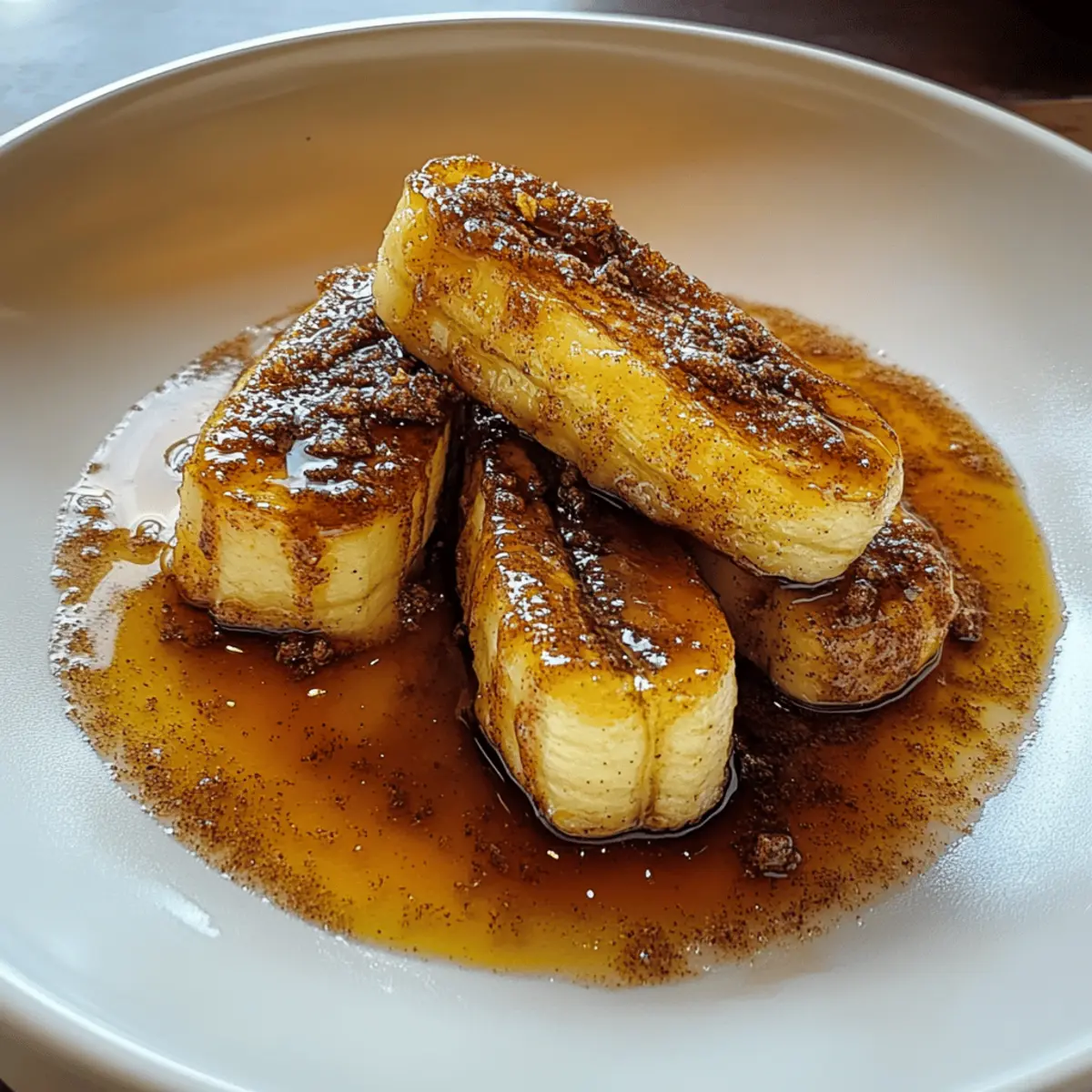 Fried Bananas with Cinnamon Butter Sauce