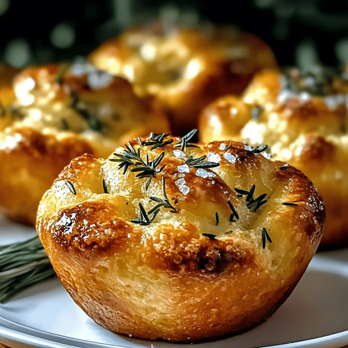 Garlic Rosemary Focaccia Muffins