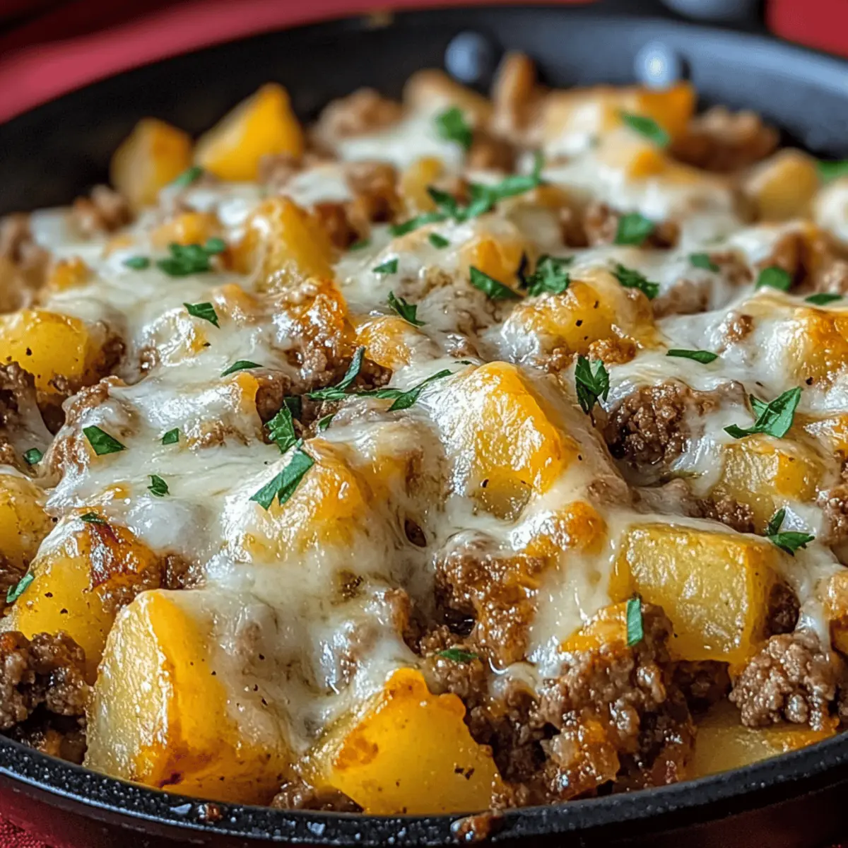 One-Pan Cheesy Meat & Potato Skillet