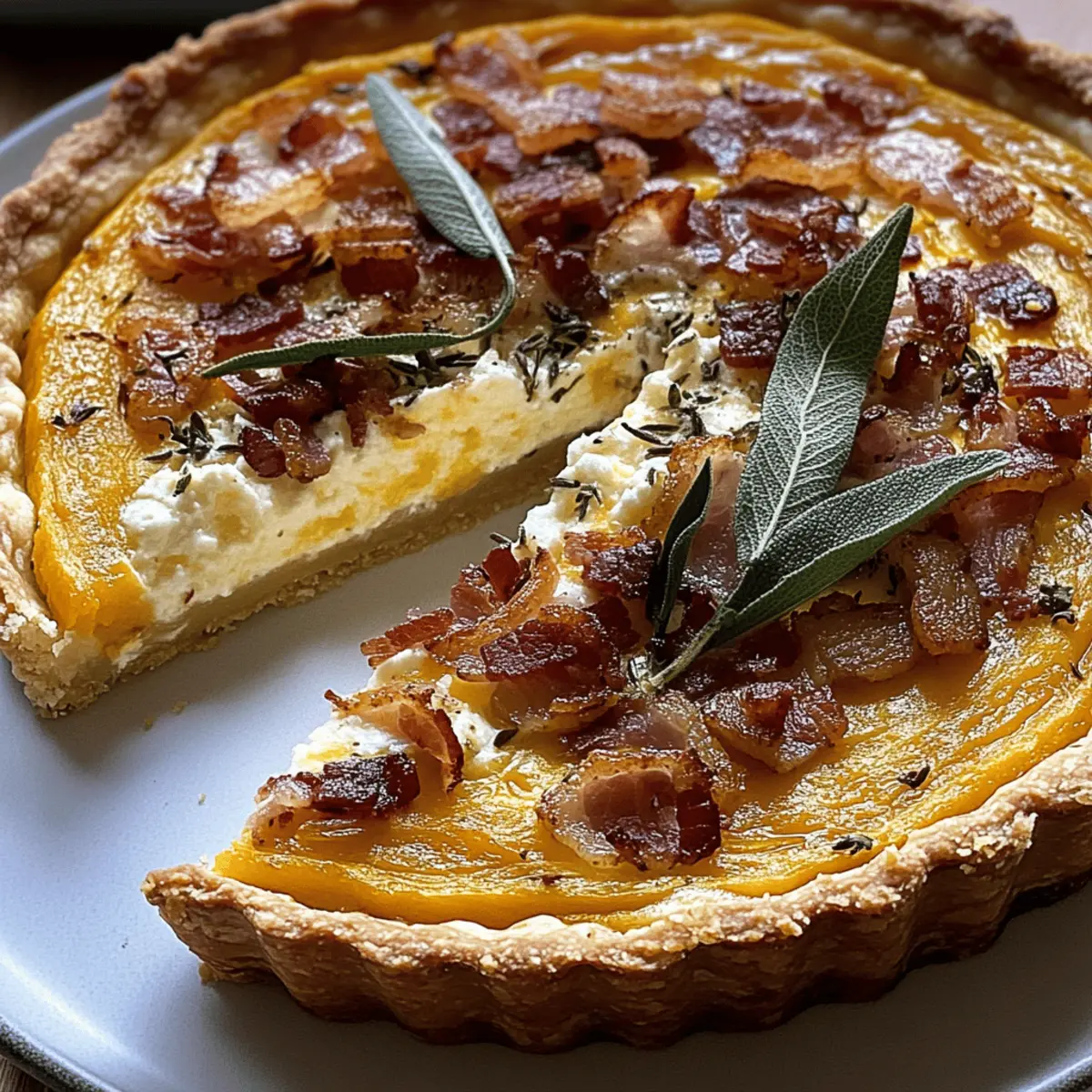 Pumpkin, Ricotta & Caramelized Onion Tart