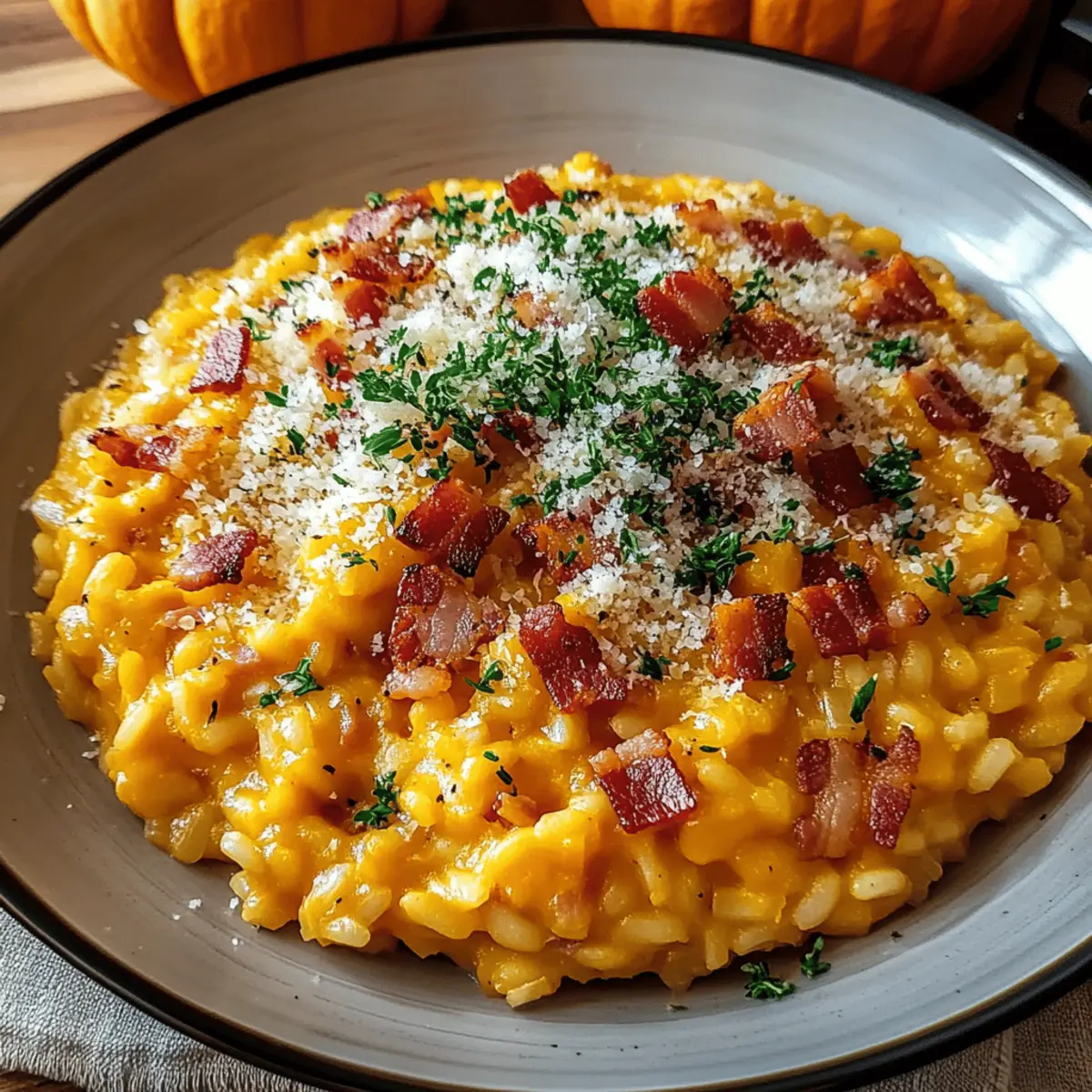 Pumpkin Risotto with Bacon & Parmesan