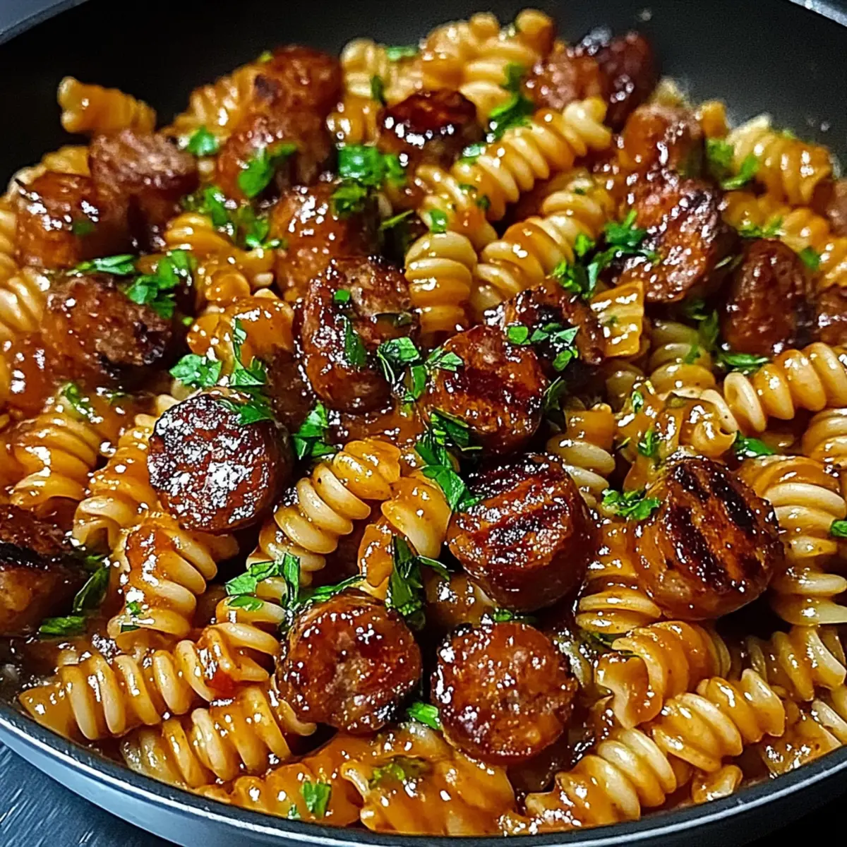 Spicy Honey BBQ Sausage & Pasta