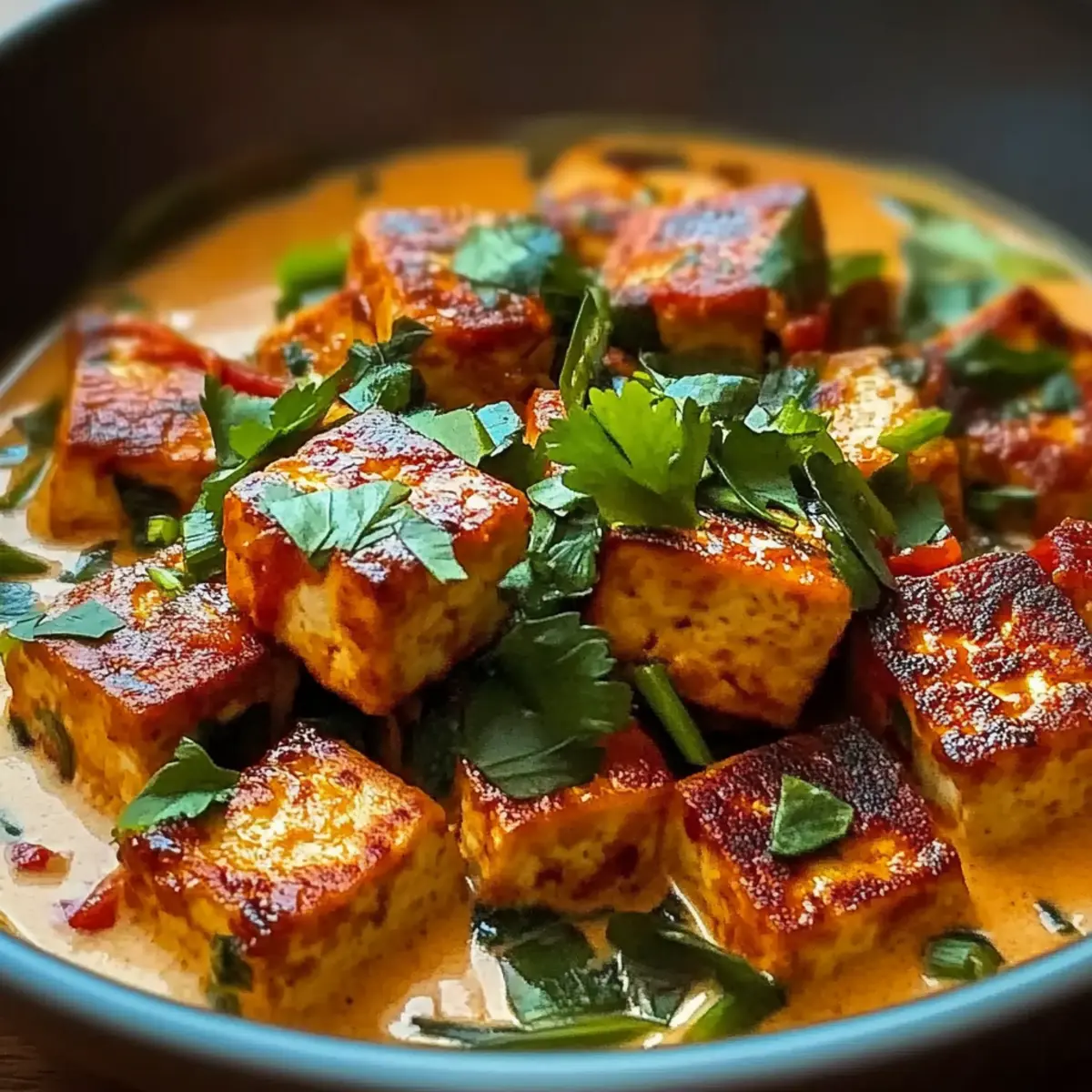 Spicy Tofu in Creamy Coconut Sauce