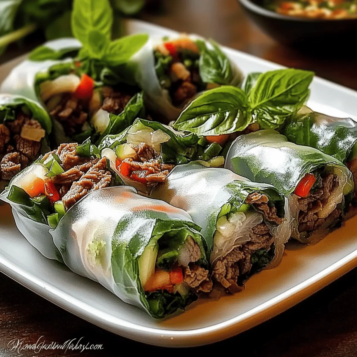 Thai Basil Beef Rolls