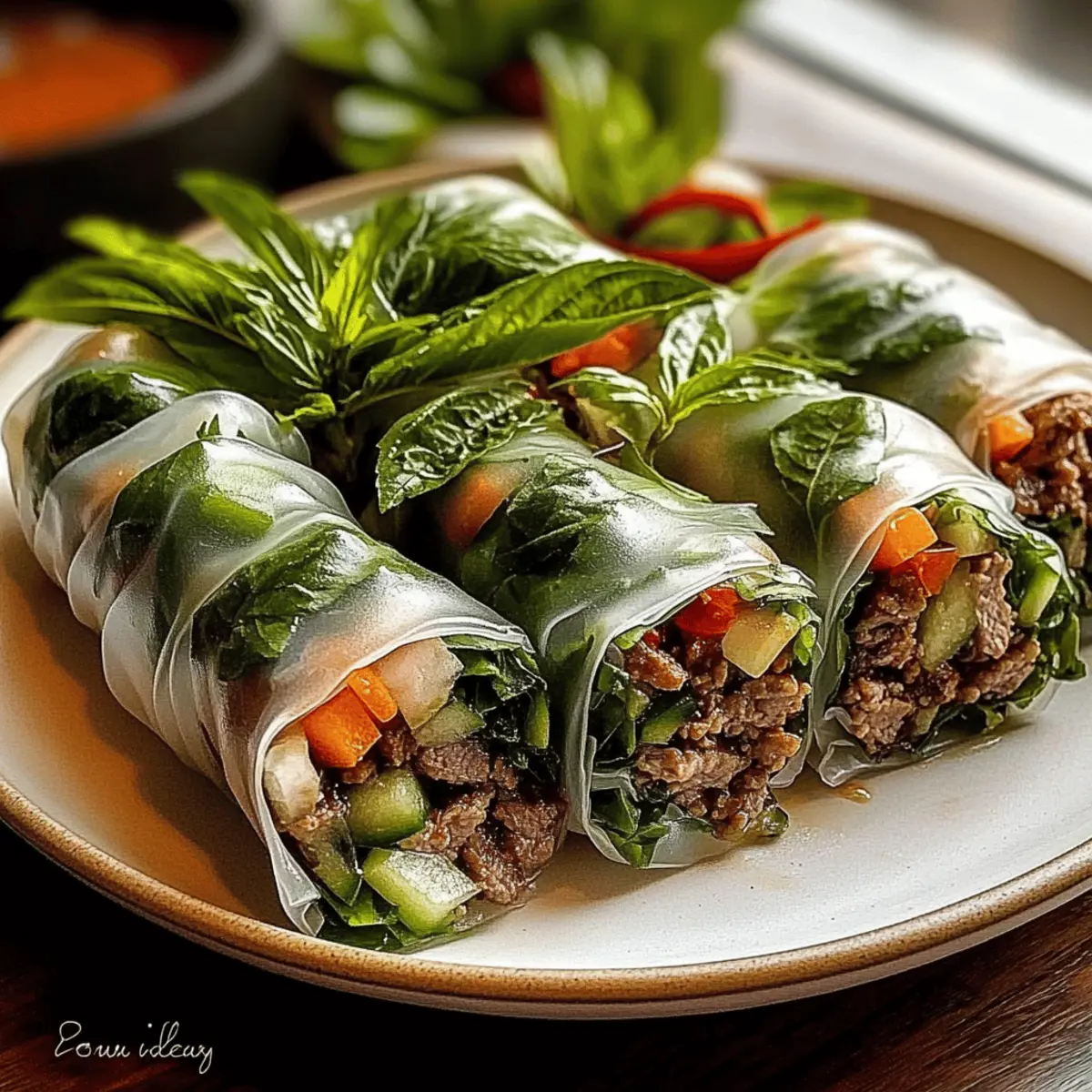 Thai Basil Beef Rolls