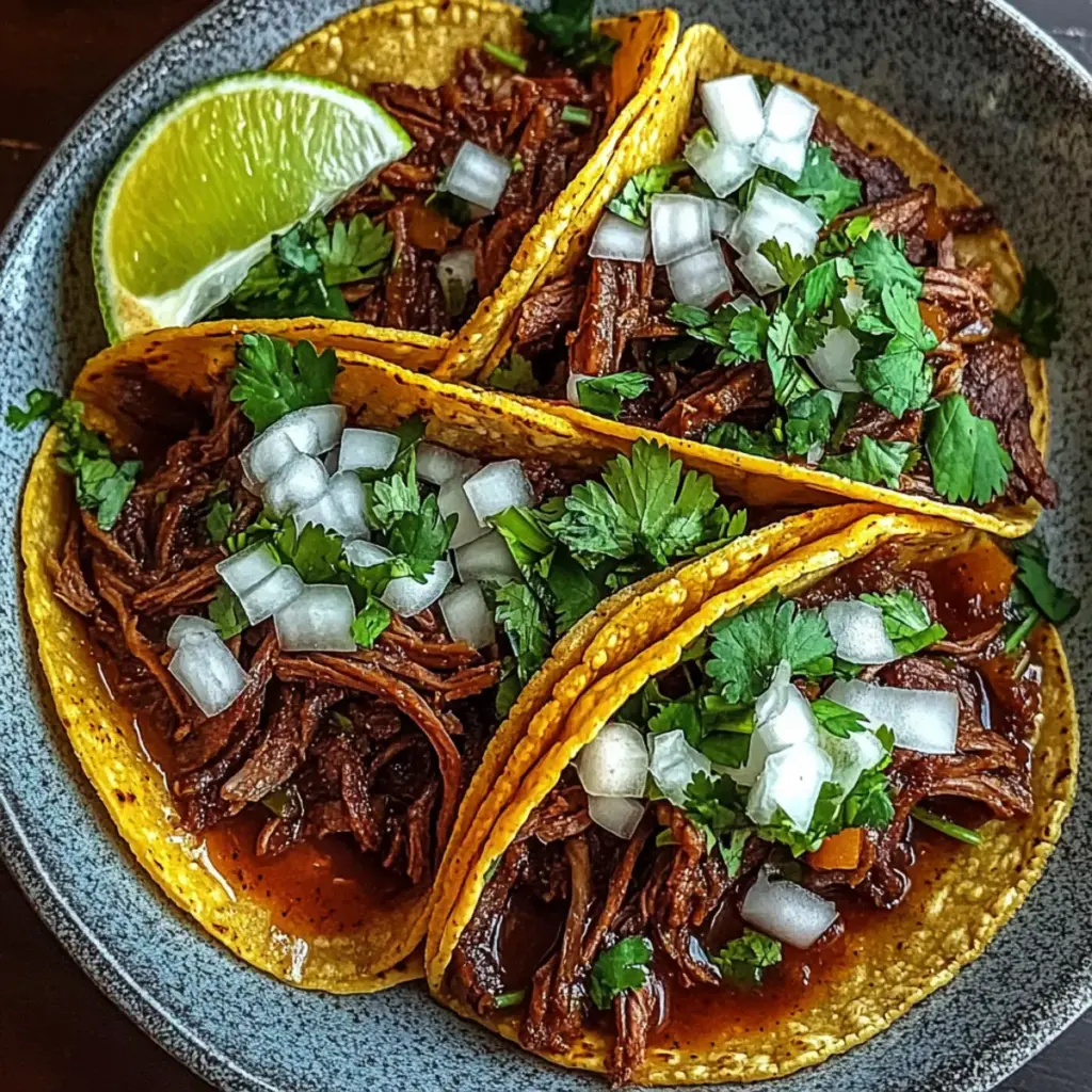 Spicy Slow-Cooked Mexican Birria Tacos