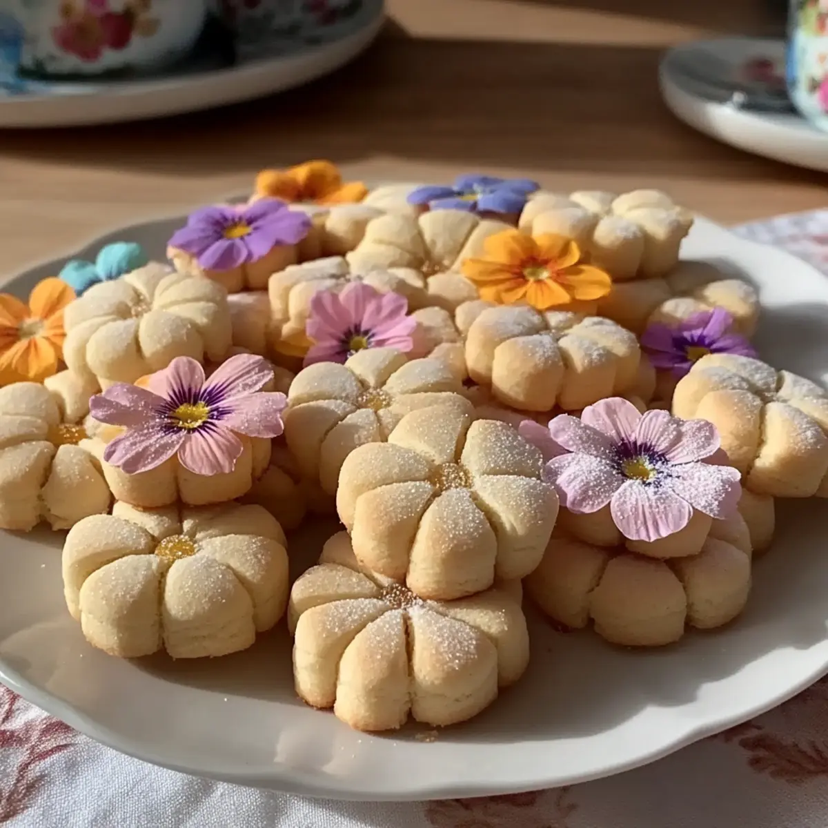 Spring Flower Shortbread Cookies