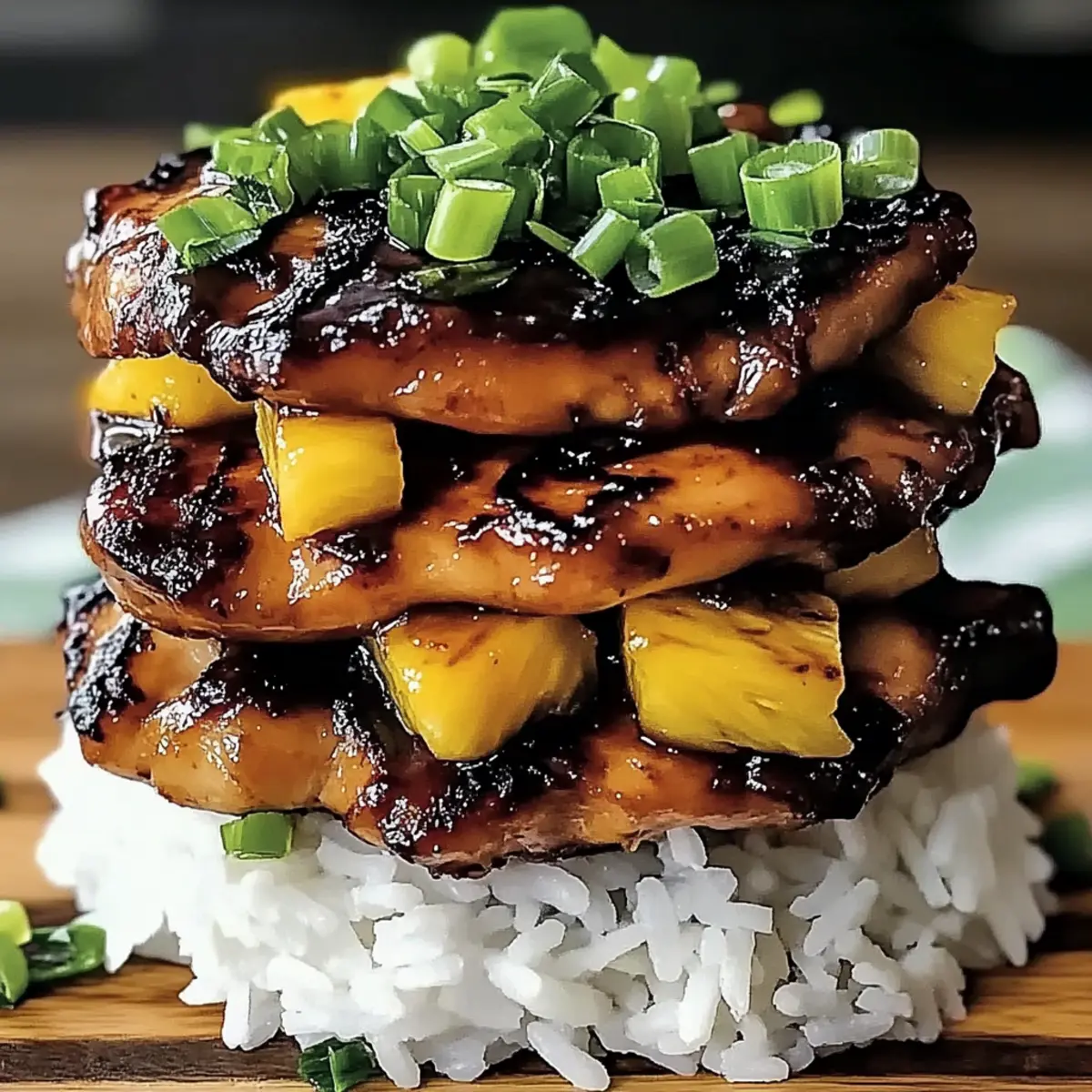 Hawaiian Huli Huli Chicken Stack