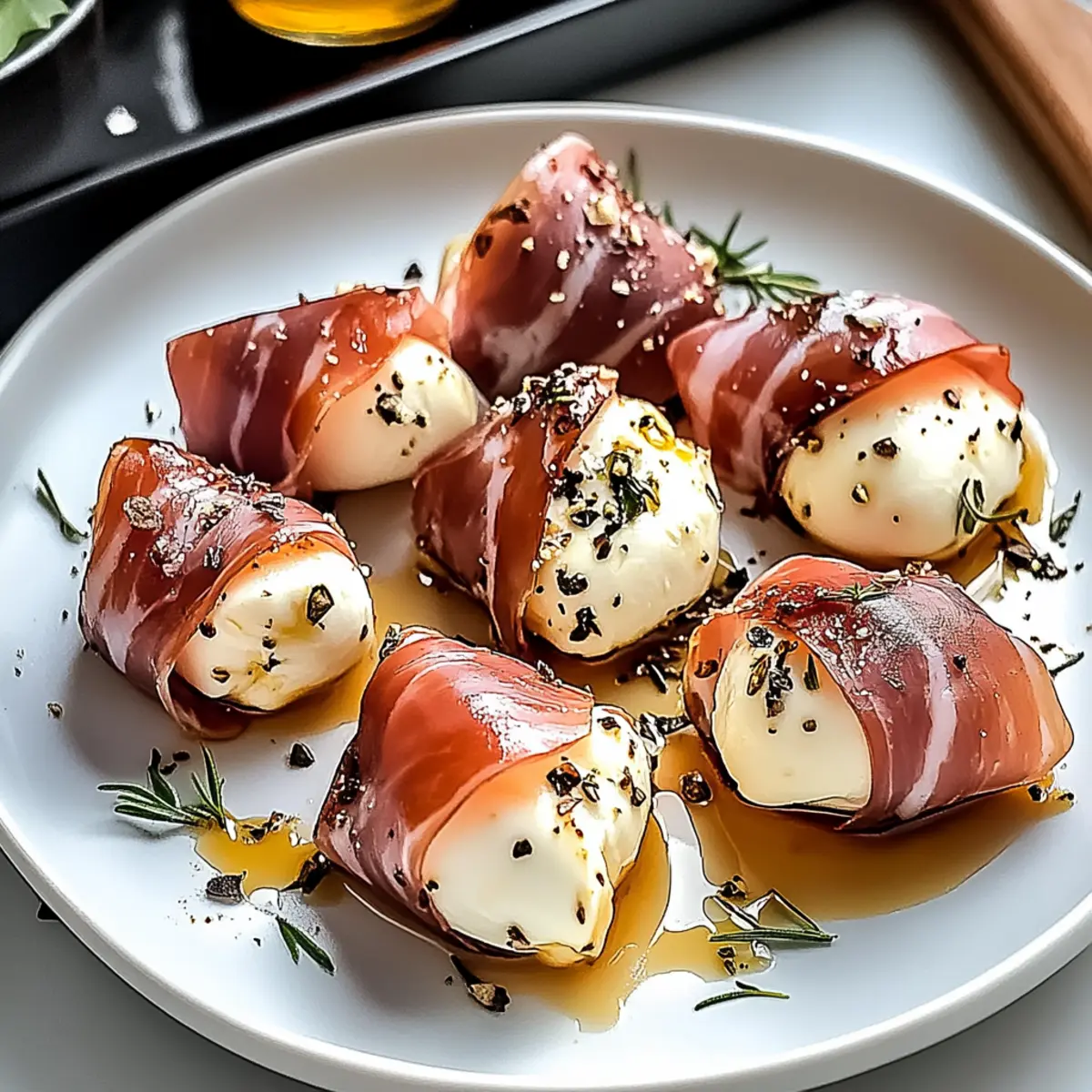 Prosciutto Wrapped Mozzarella Bites