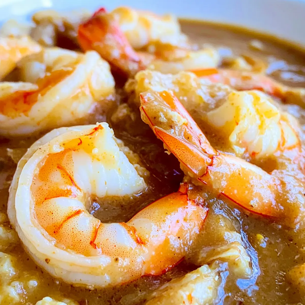 Charleston Shrimp and Grits with Crab Gravy