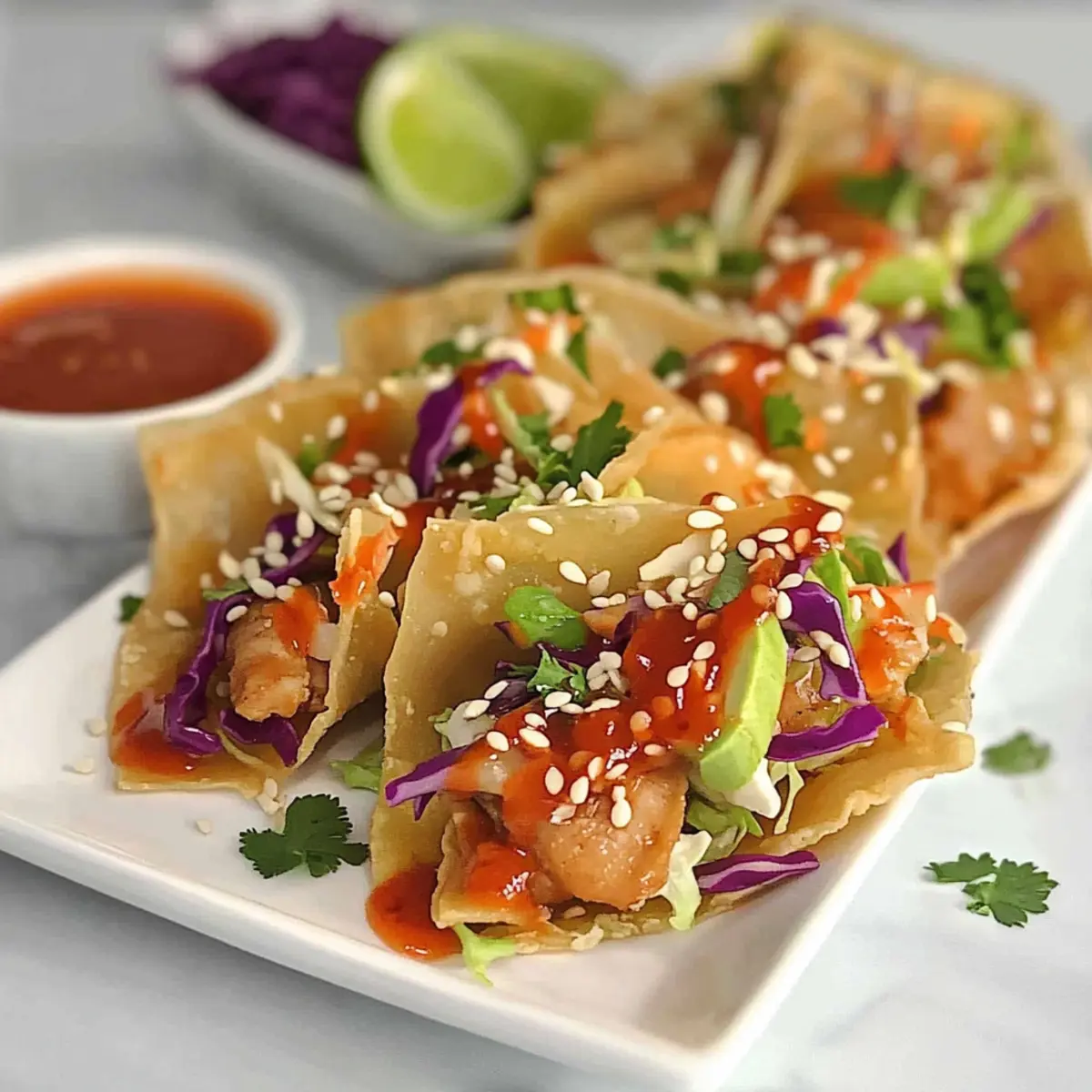 Crispy Chicken Wonton Tacos