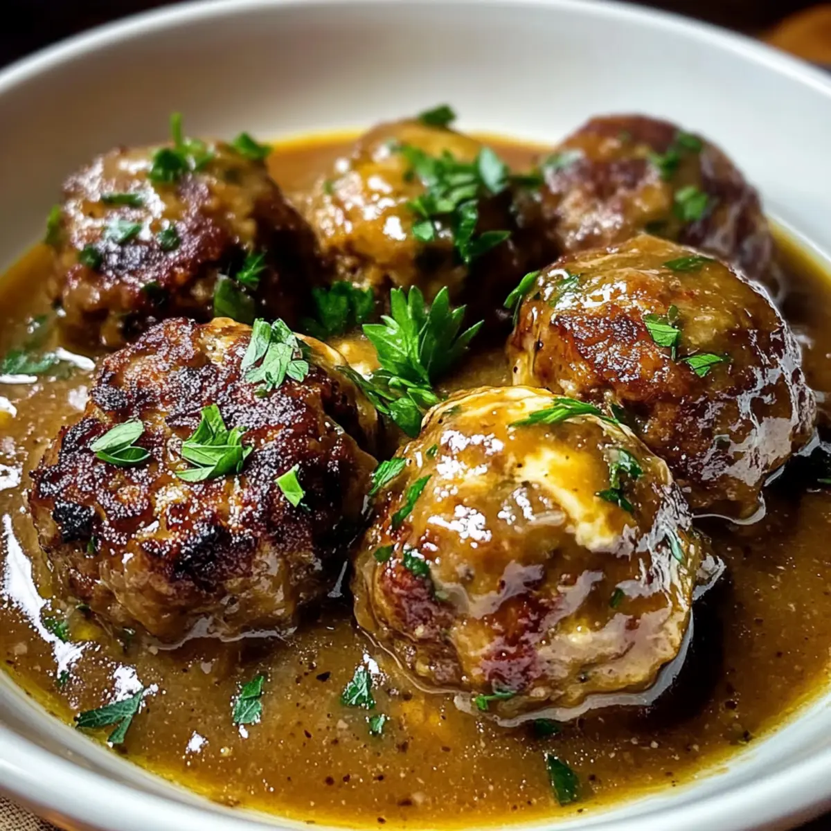 Stuffed Meatballs in Guinness Gravy