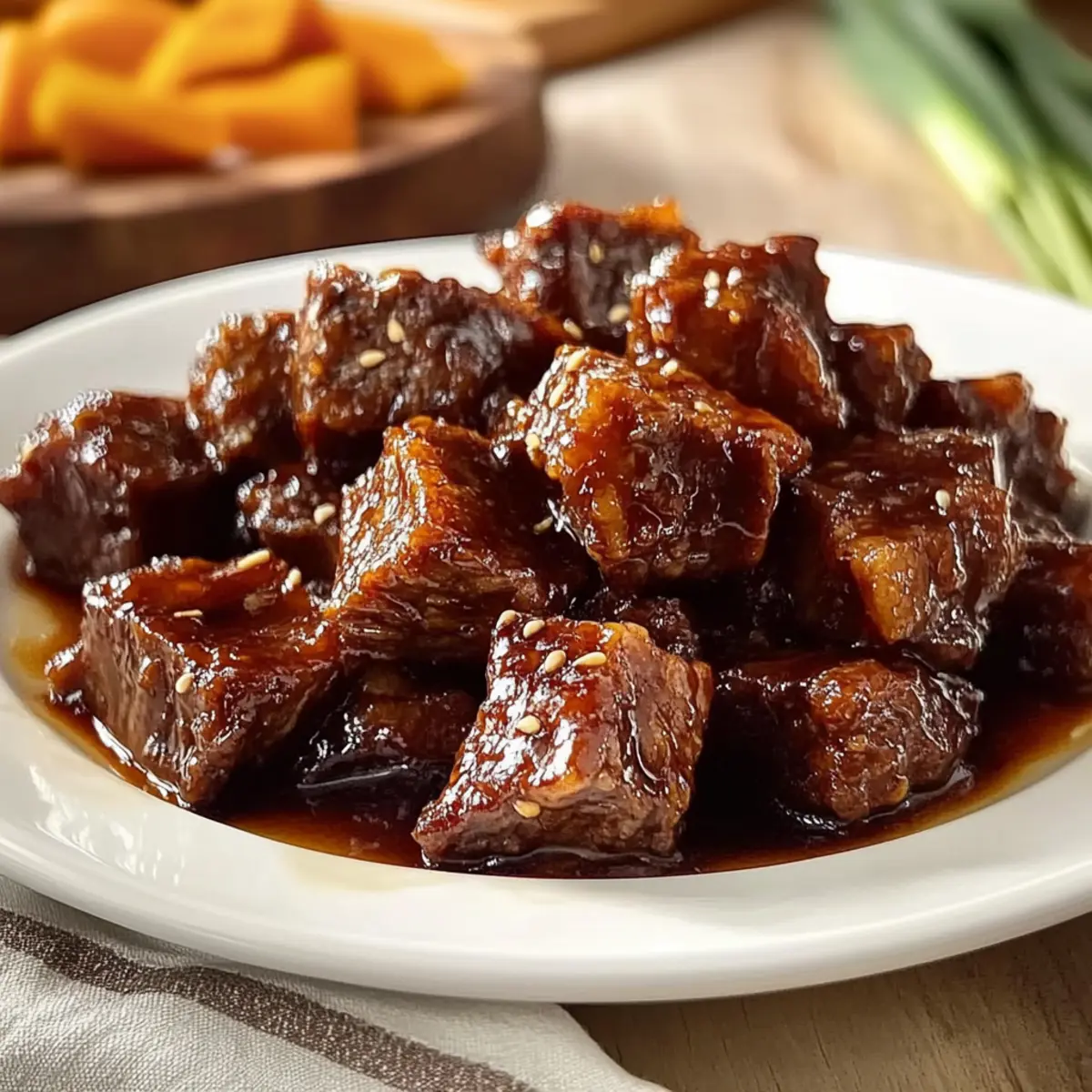 Glazed Sticky Beef Bites