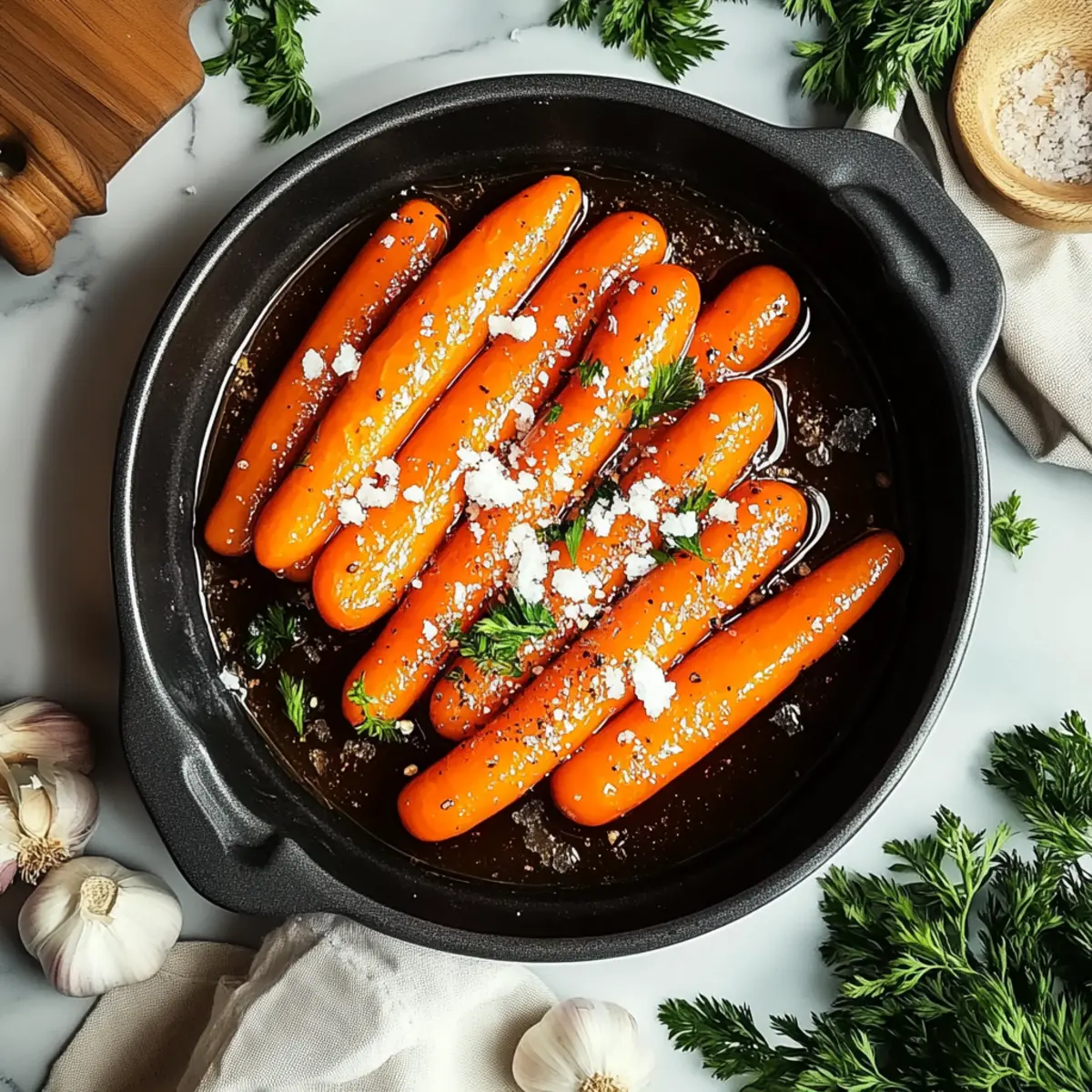 Honey Garlic Butter Roasted Carrots