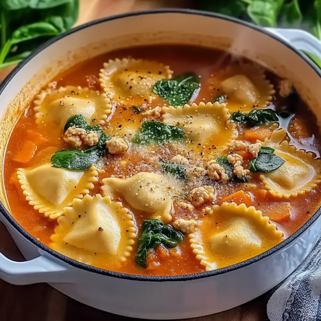 Easy One Pot Ravioli Soup