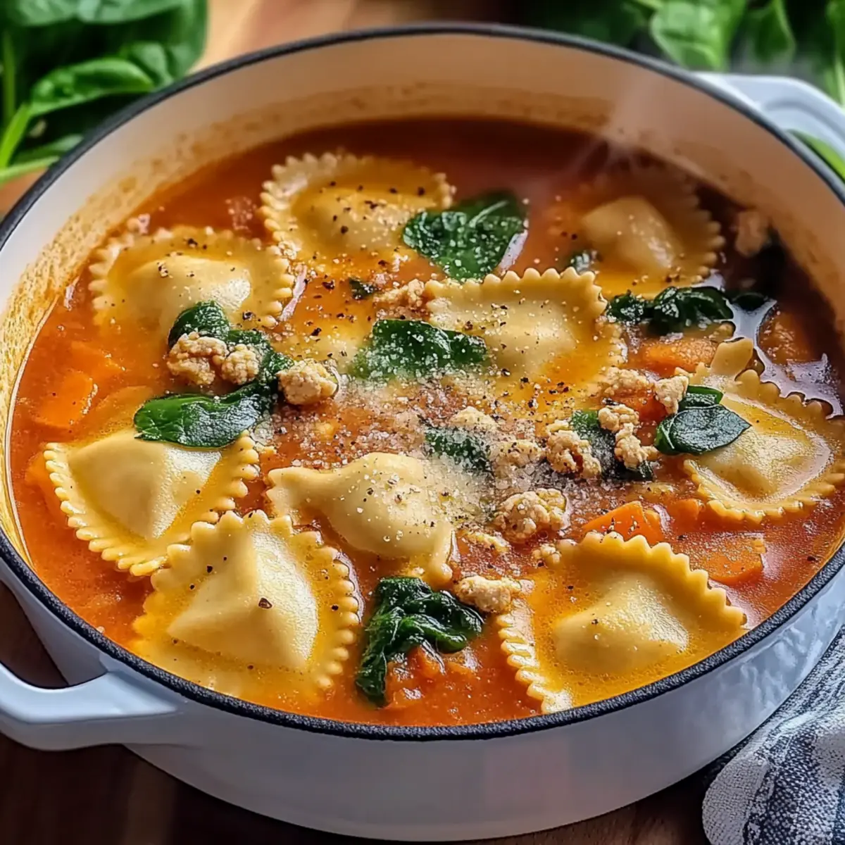 Easy One Pot Ravioli Soup