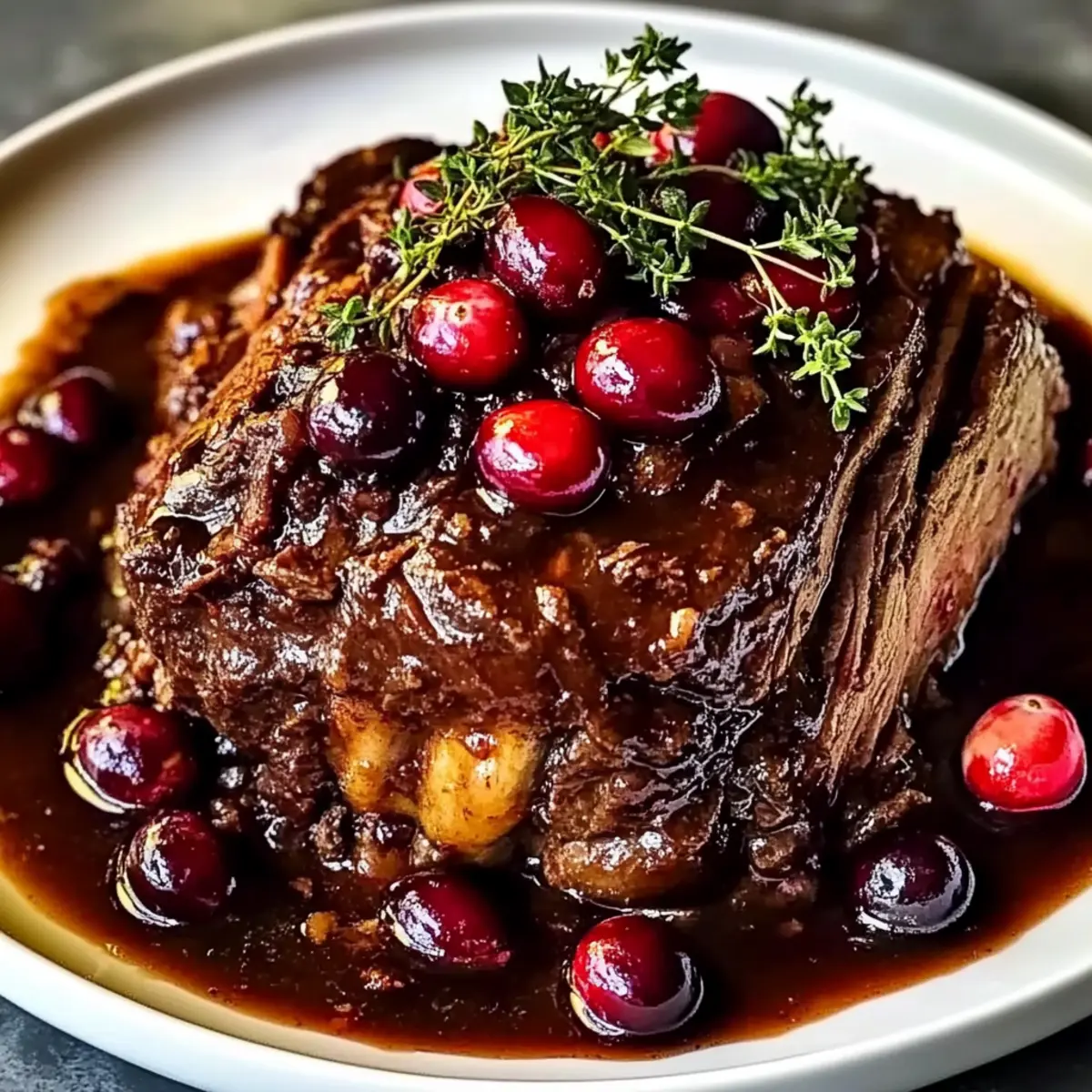 Beef Roast with Cranberry Balsamic Glaze