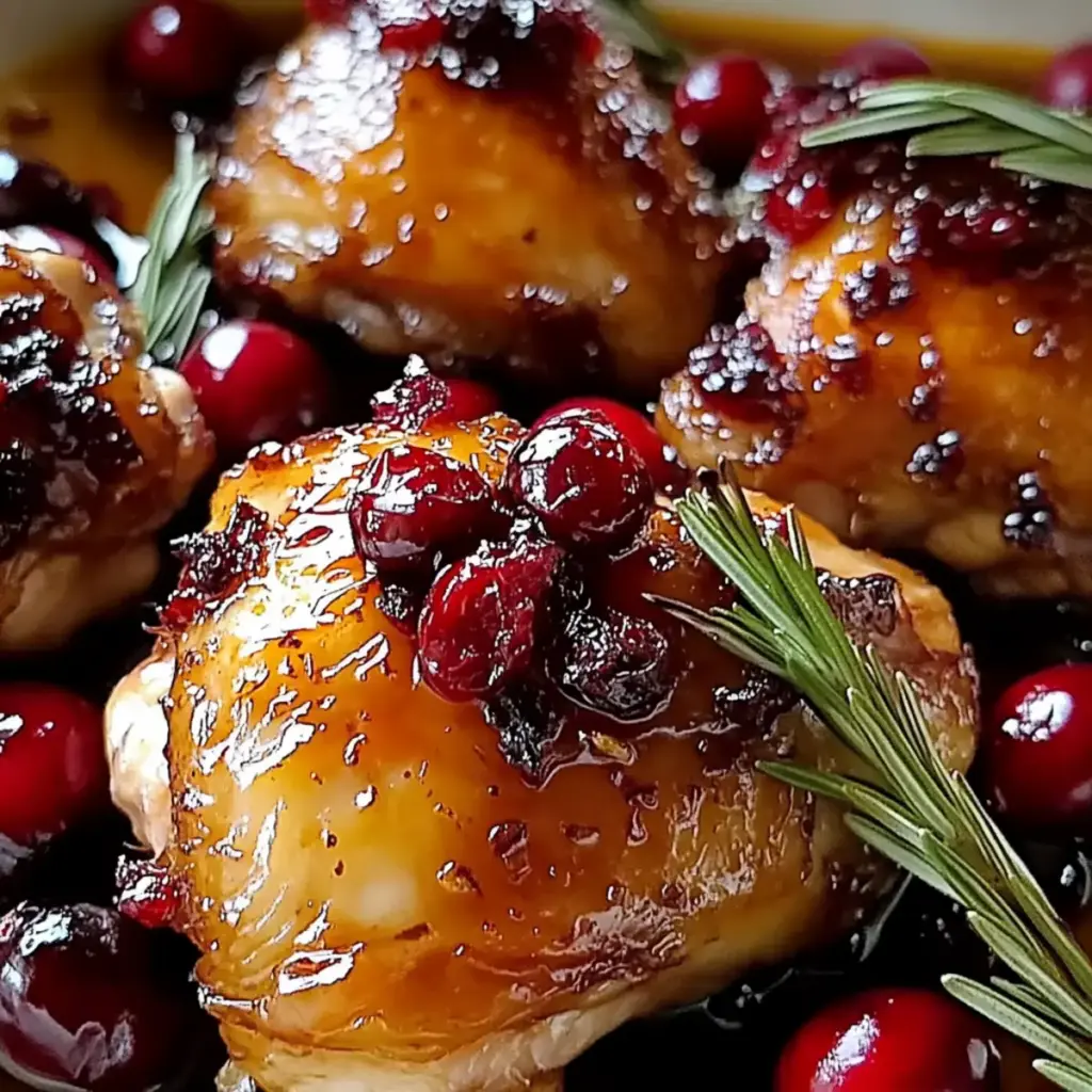 Baked Orange Cranberry Chicken Thighs