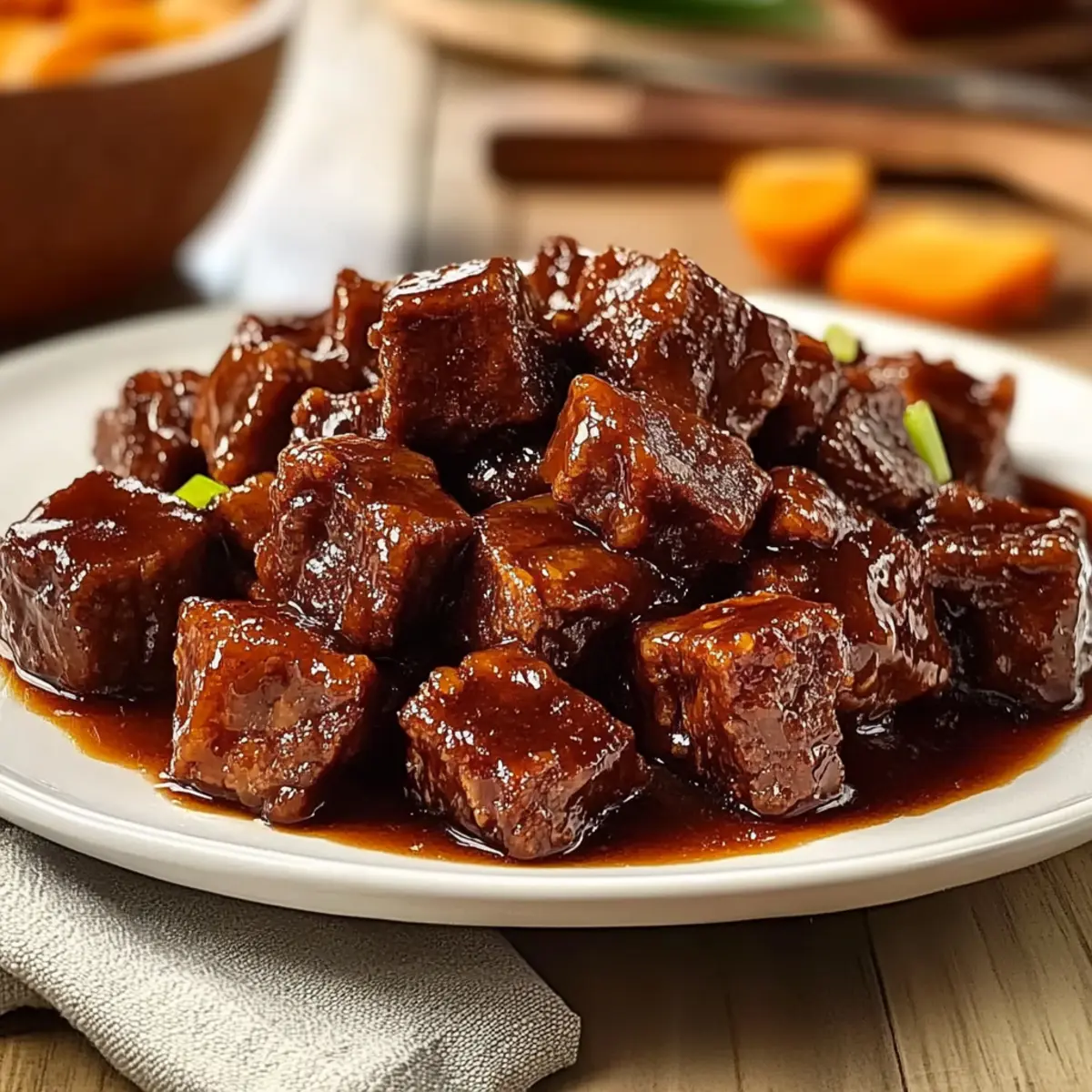 Glazed Sticky Beef Bites