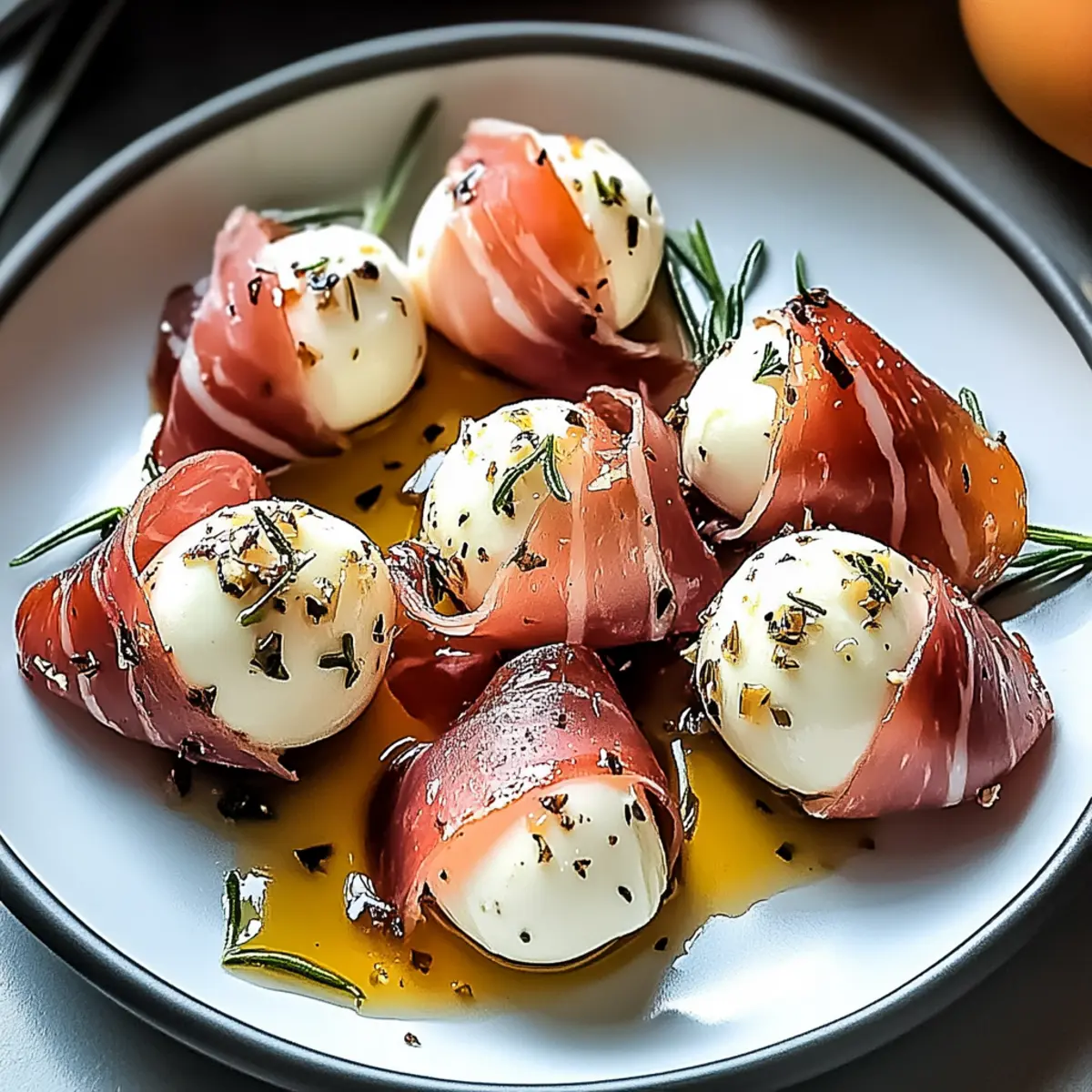 Prosciutto Wrapped Mozzarella Bites