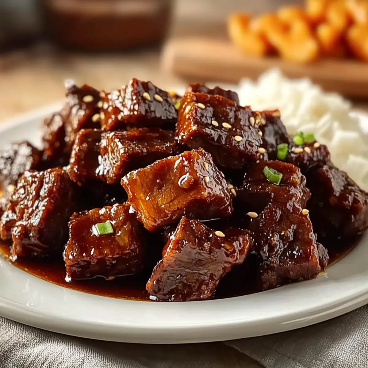Glazed Sticky Beef Bites