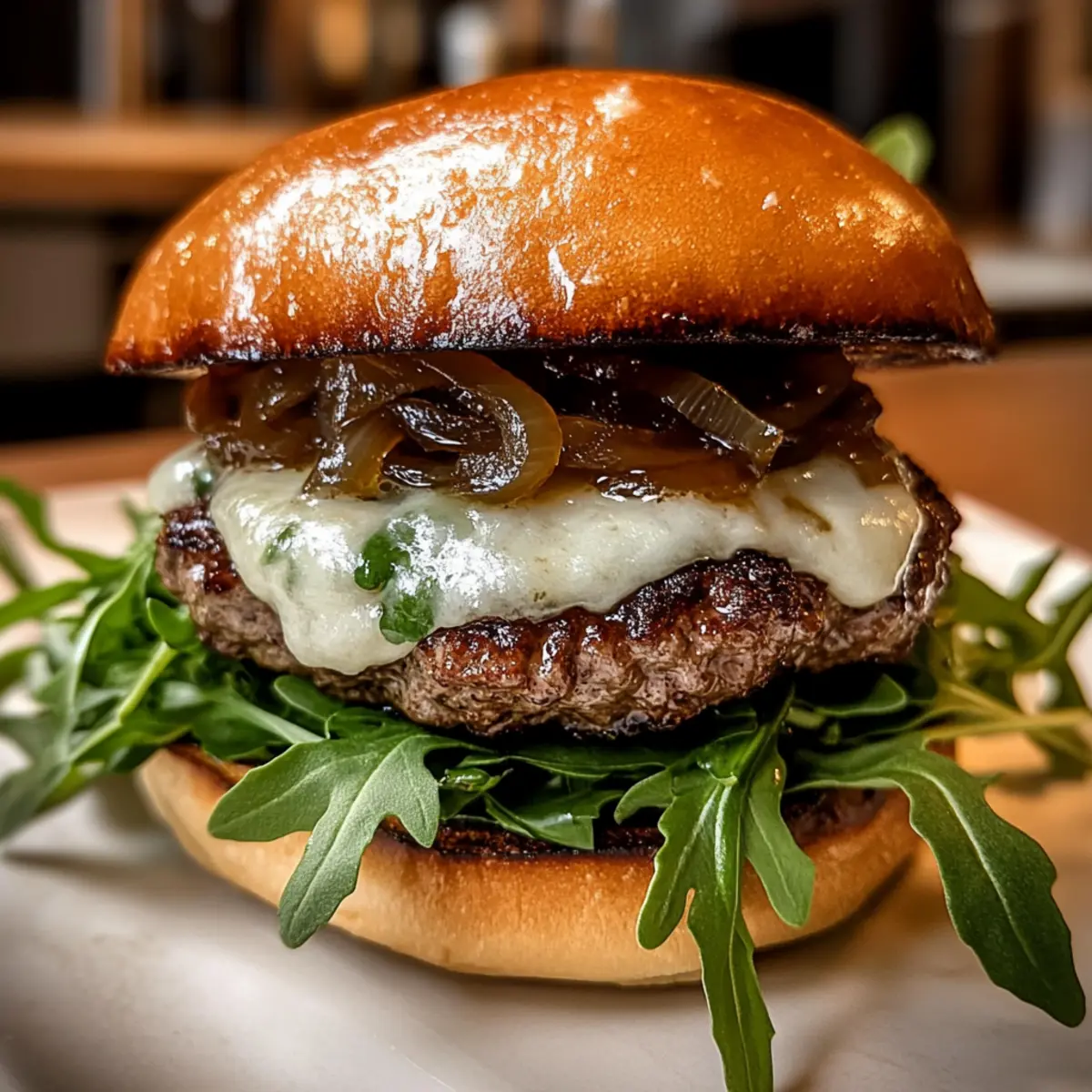 Caramelized Onion Garlic Burger