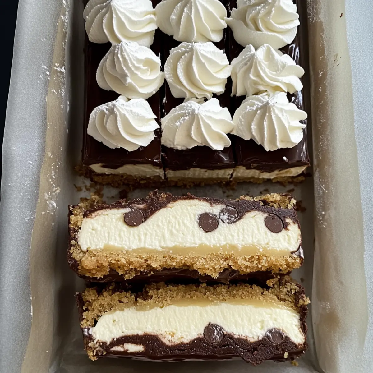 Chocolate Chip Cookie Cheesecake Bars