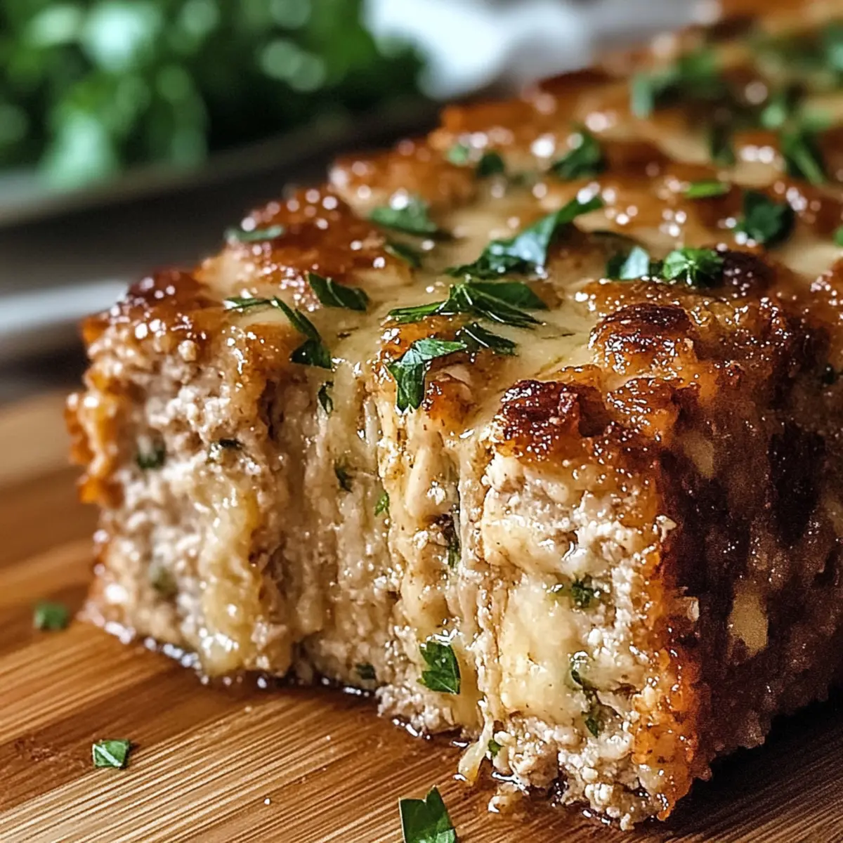 Garlic Parmesan Chicken Meatloaf