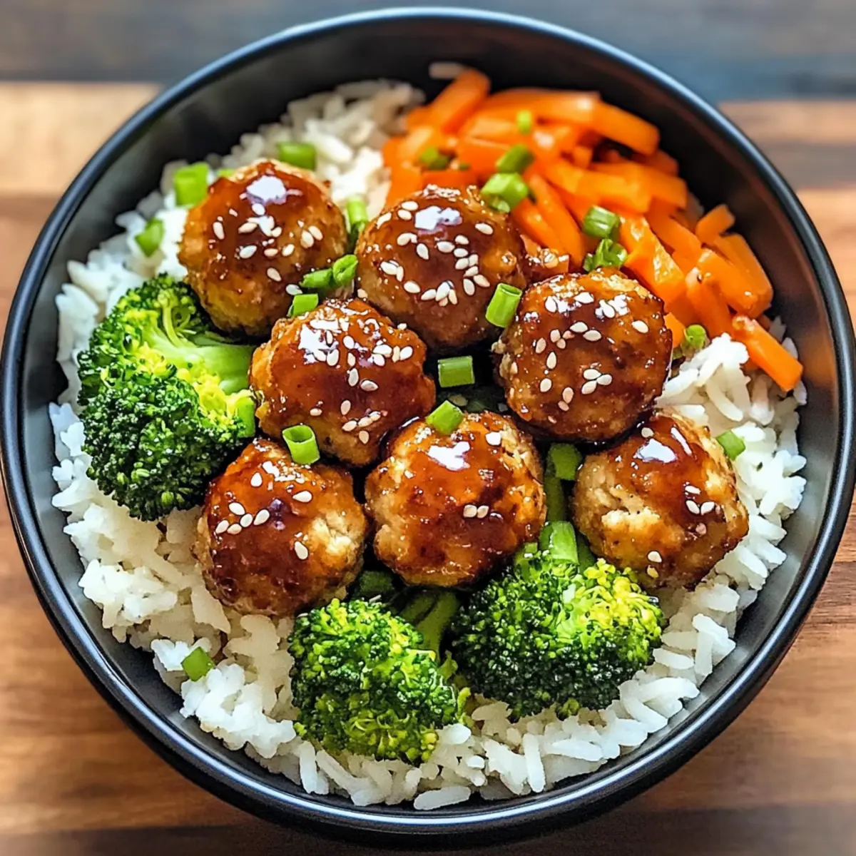Sesame Chicken Meatball Bowls