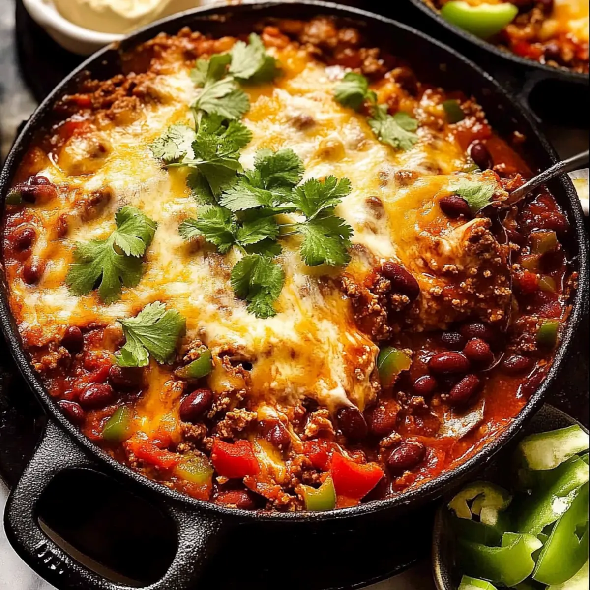 Mexican beef and bean bake